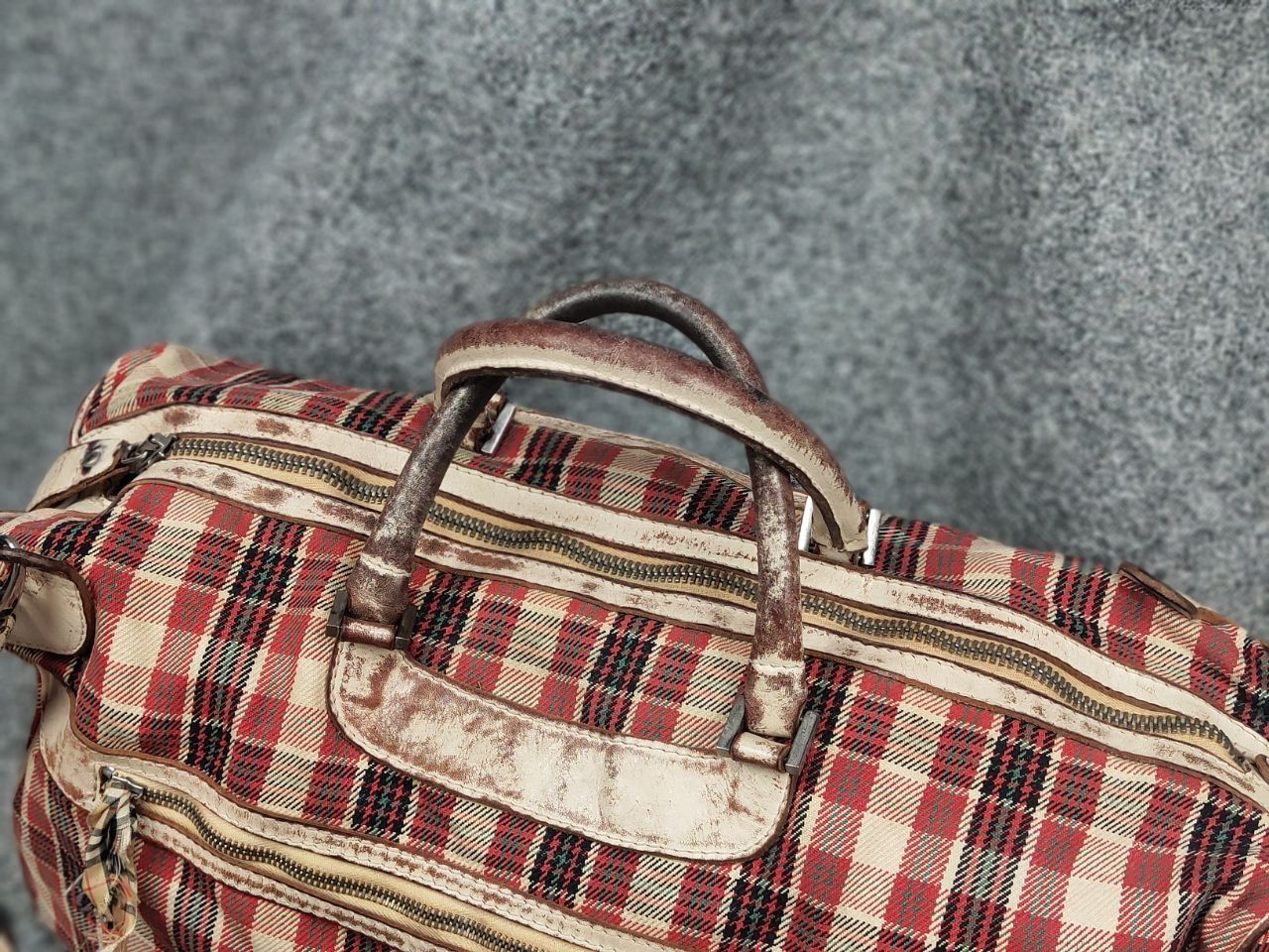 numero 10 Numero 10 Design Monzeglio tartan travel Canvas Leather Bag Size ONE SIZE - 5 Thumbnail