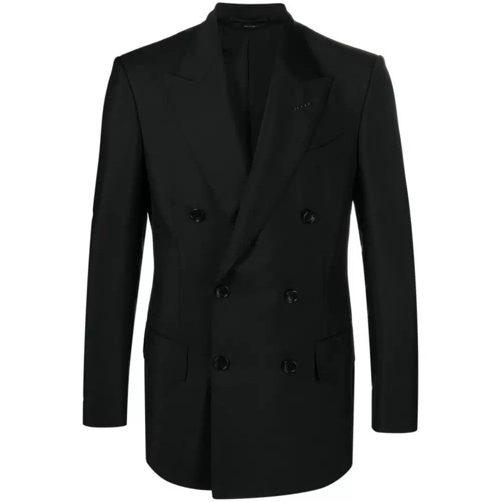 Tom Ford o1loc1c1224 JLBP02 Atticus Double Breasted Jacket in Black Size US L / EU 52-54 / 3 - 1 Thumbnail