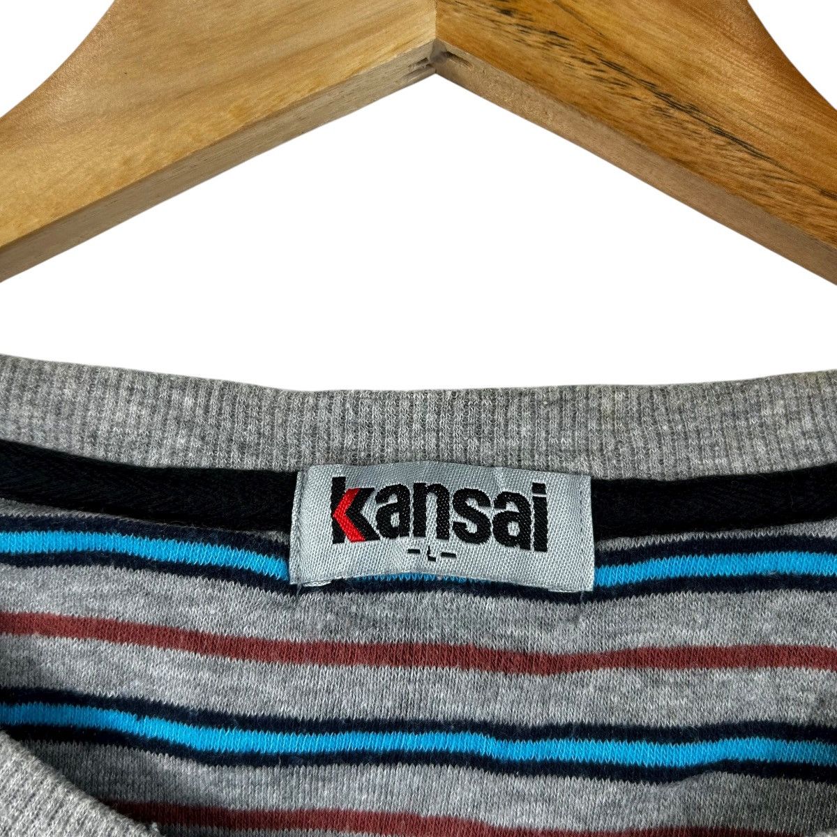 Kansai Yamamoto Vintage Kansai Yamamoto Striped Long Sleeve Tee 90s Japan Size US L / EU 52-54 / 3 - 3 Thumbnail
