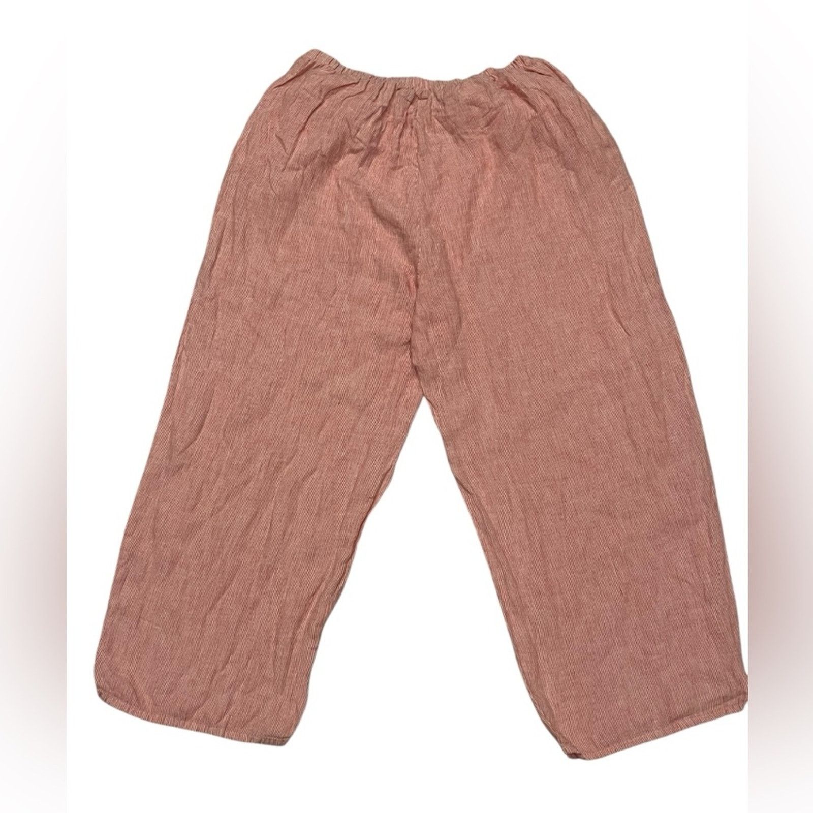 FLAX Flax Designs 100% Linen Women's Wide Leg Pants Size L Size 30" / US 8 / IT 44 - 8 Thumbnail