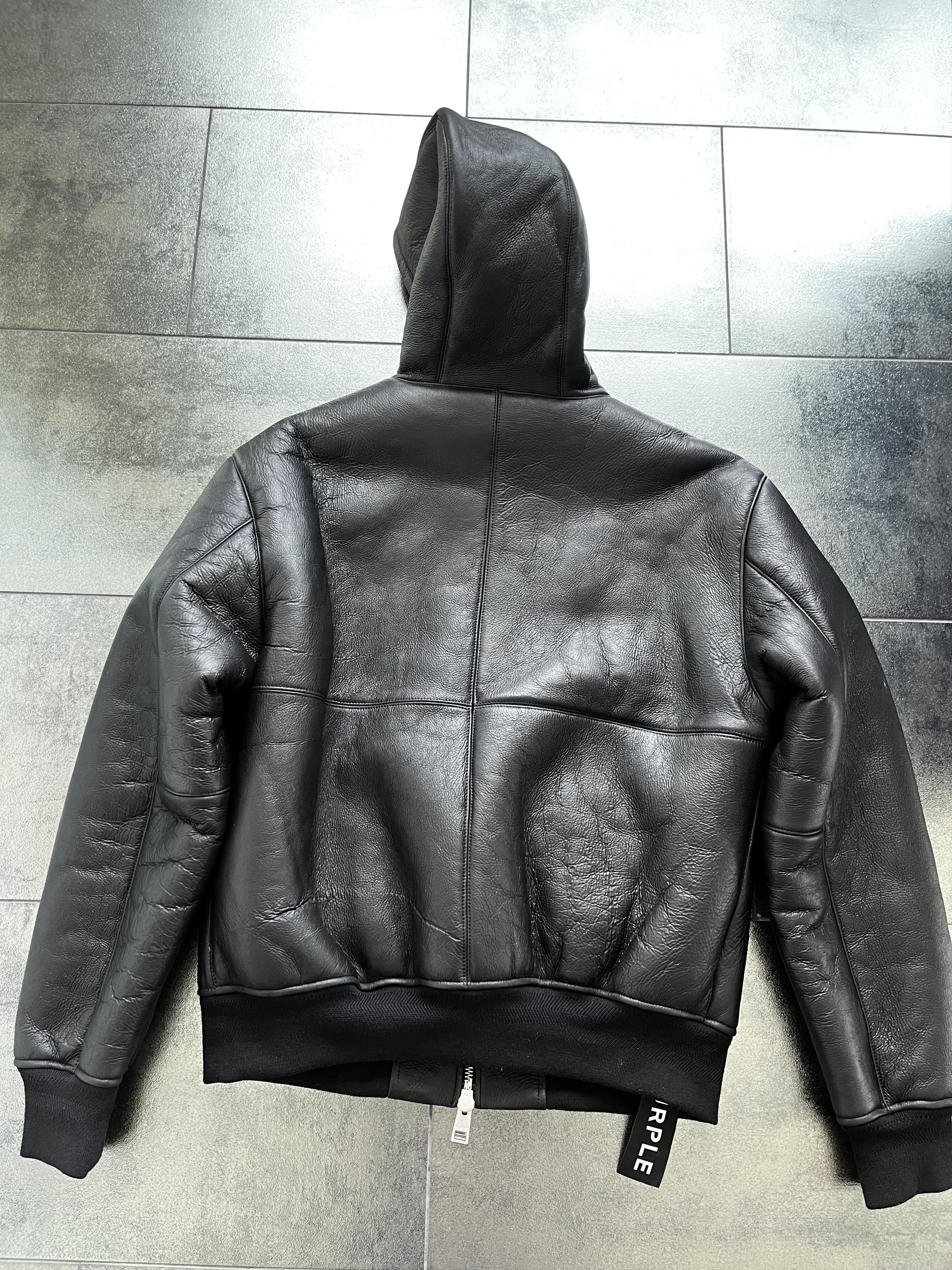 Purple Brand Lamb Leather Zip Hoodie (M) Size US M / EU 48-50 / 2 - 10 Thumbnail