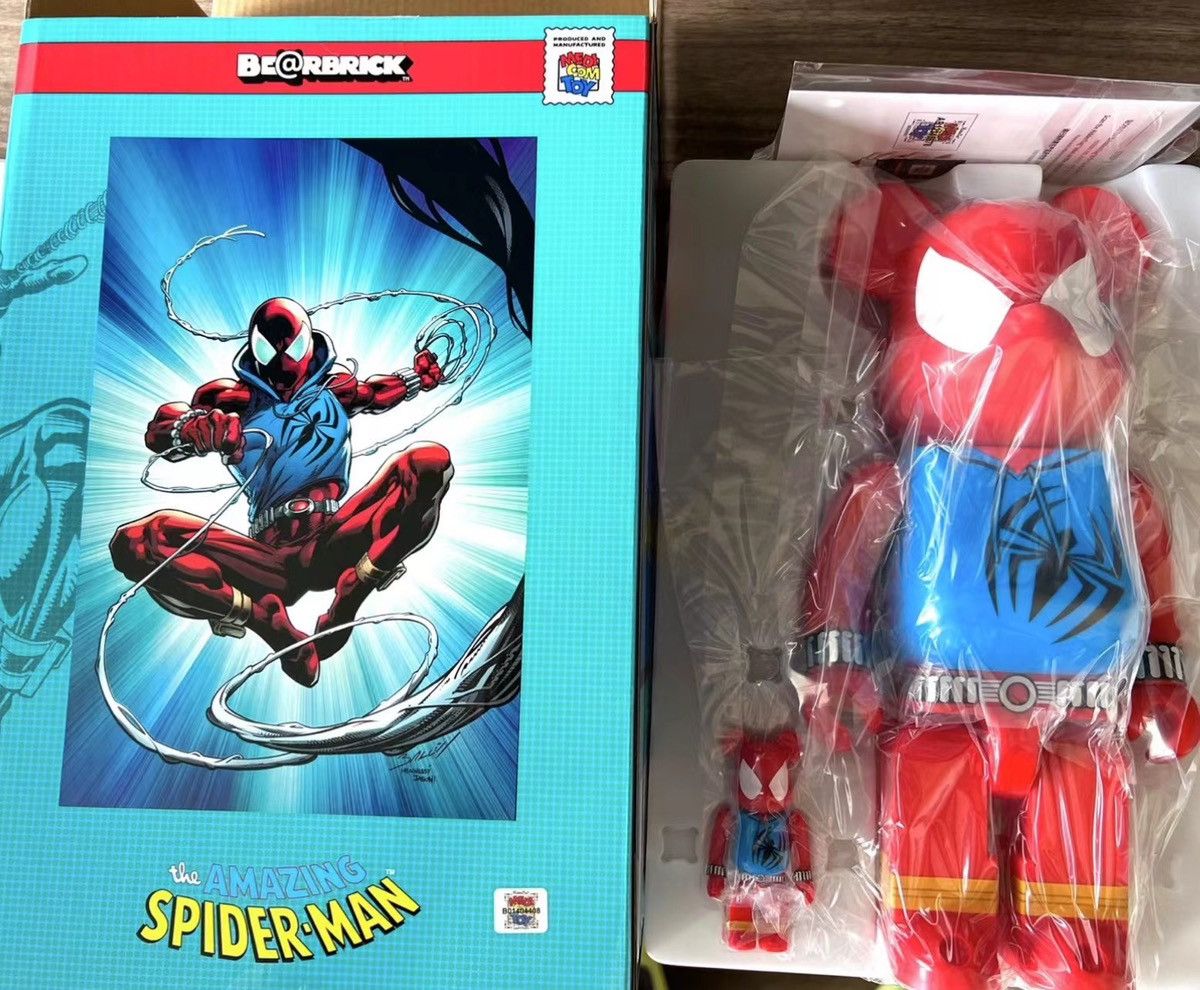 Japanese Brand Bearbrick Marvel Spider-Man Scarlet Spider 100% & 400% Set |  Grailed