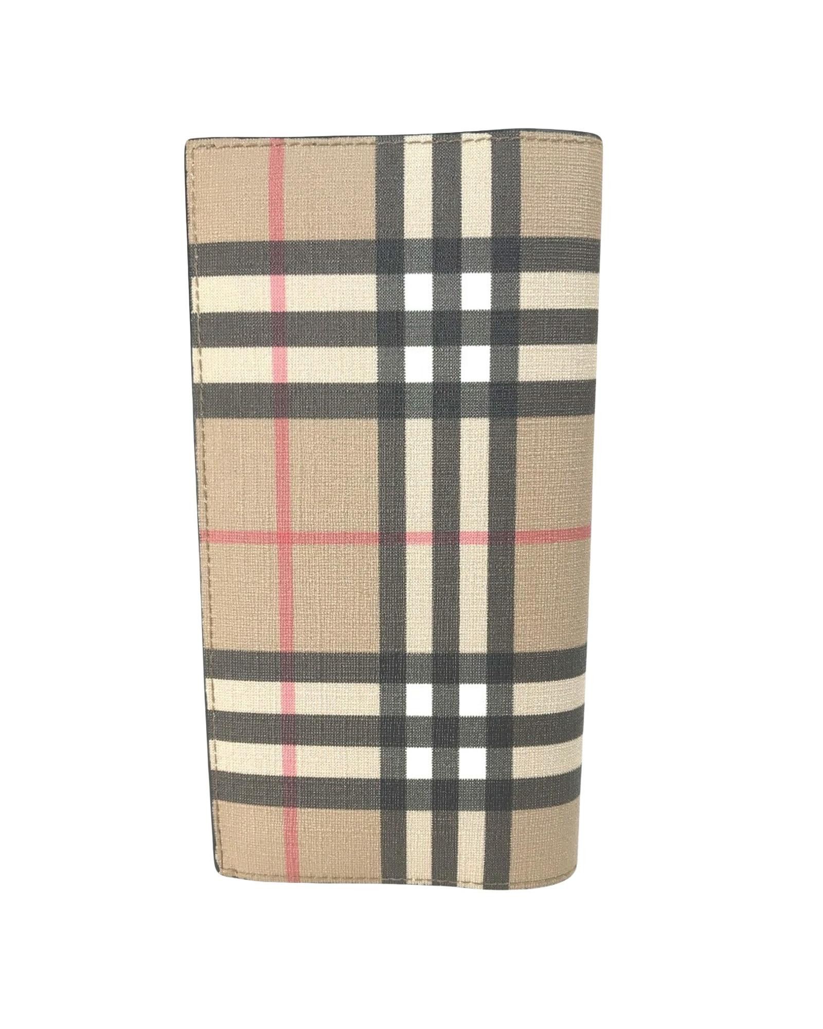 image of Sleek Brown Leather Coin Purse With Open Closure By Burberry, Men's