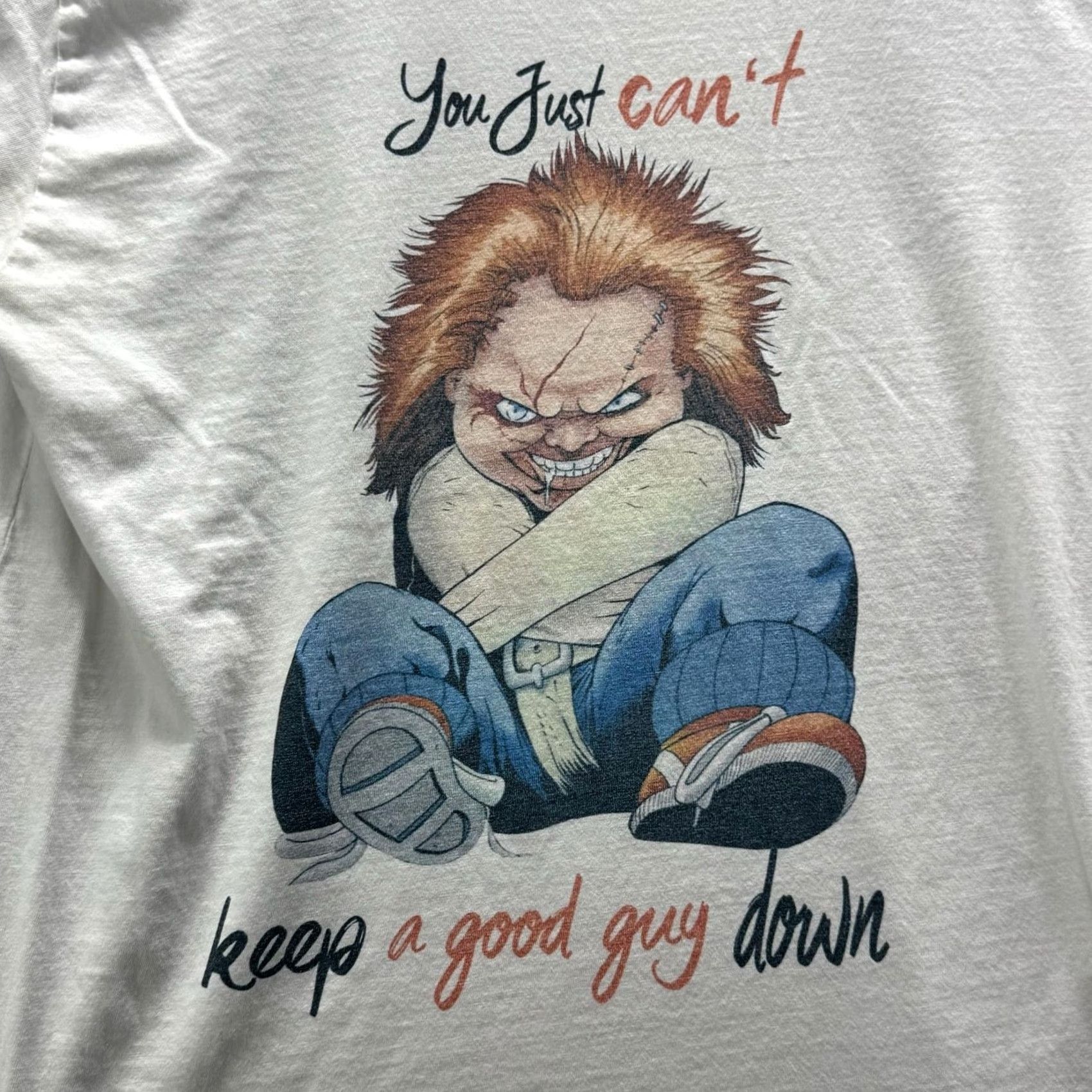 Vintage Chucky Child's Play Graphic Tee Shirt Mens M White Crewneck Cotton Tagless Size US M / EU 48-50 / 2 - 3 Thumbnail