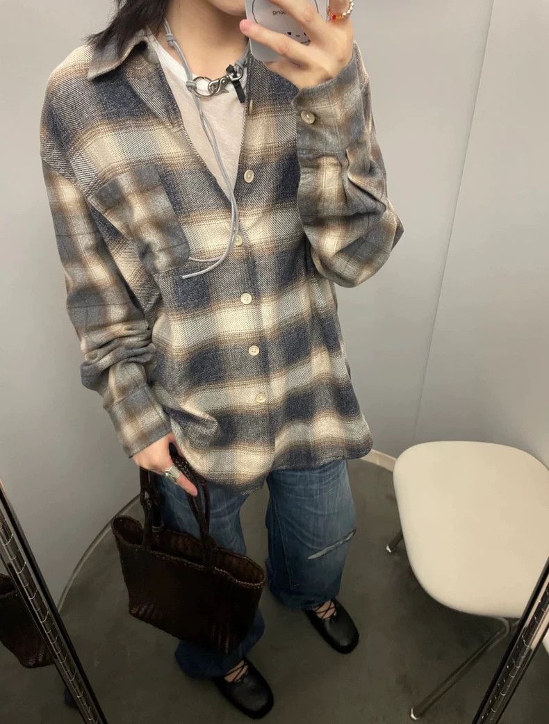 Our Legacy our legacy size 48 24fw flannel plaid long-sleeved shirt 2 Size US M / EU 48-50 / 2 - 6 Thumbnail