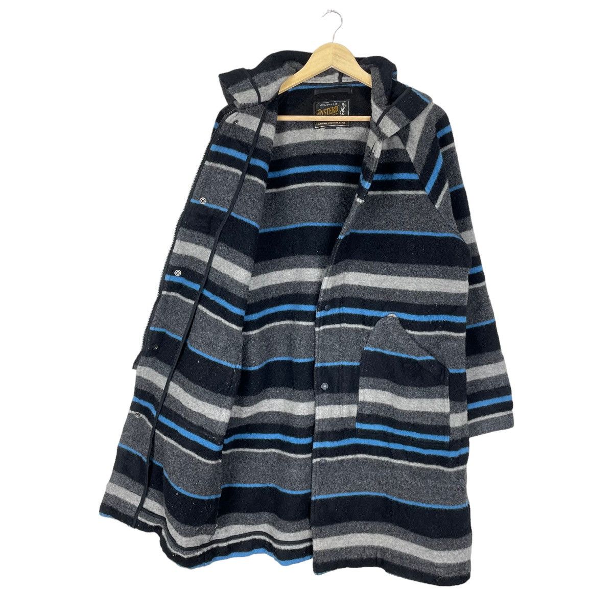Hysteric Glamour 🔥HYSTERIC GLAMOUR HOODIE STRIPES LONG JACKET Size L / US 10 / IT 46 - 7 Thumbnail