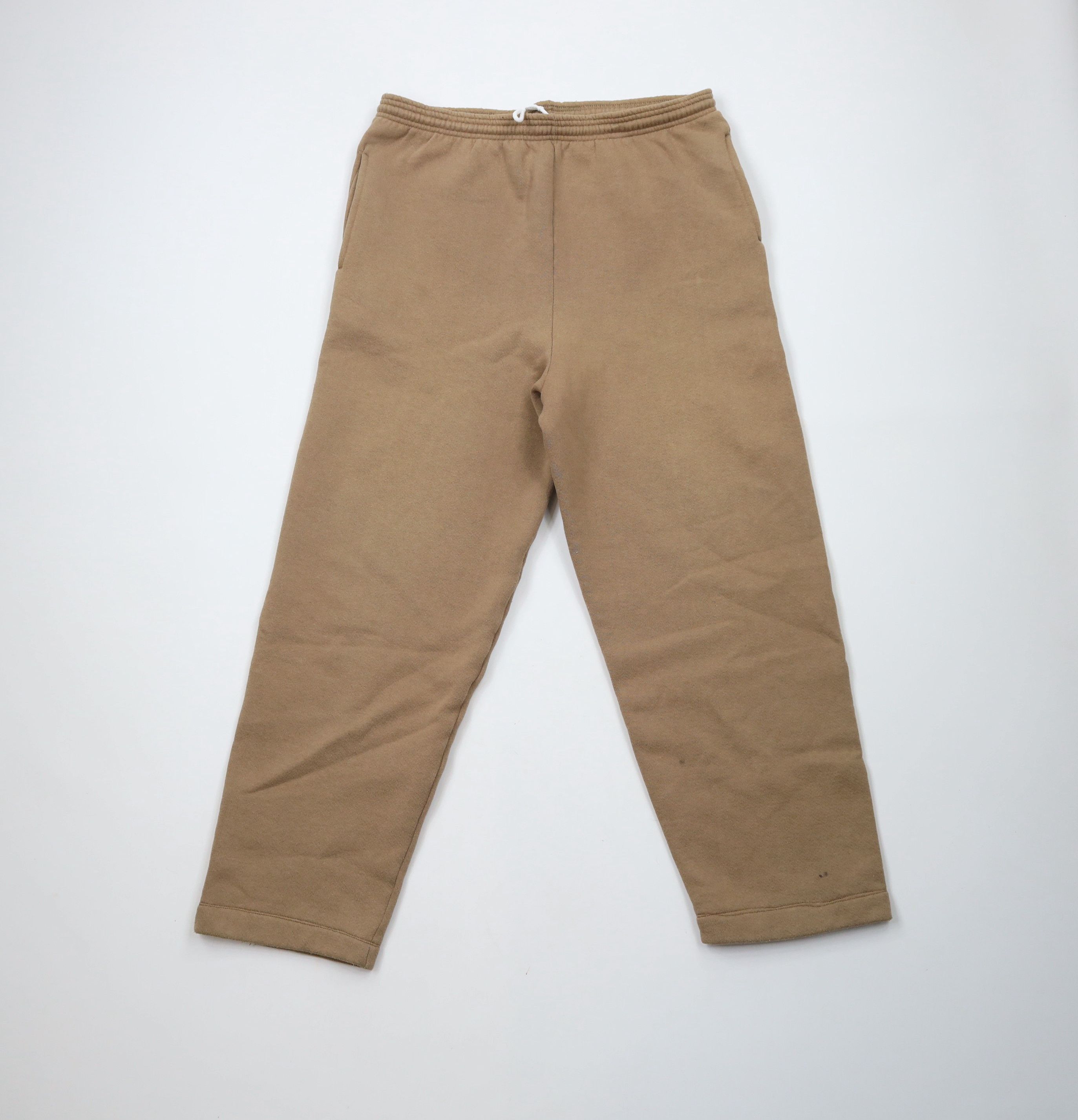 Vintage Vintage 90s Streetwear Blank Sweatpants Pants Khaki Brown Size US 34 / EU 50 - 1 Thumbnail