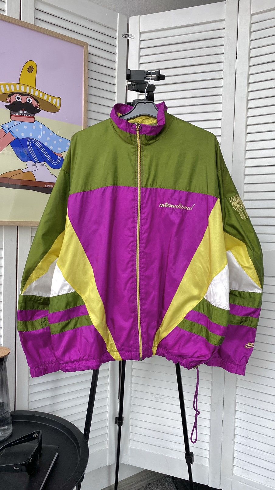 Nike × Vintage Vintage Nike International Track Retro Nylon Jacket 90s Size US L / EU 52-54 / 3 - 3 Thumbnail