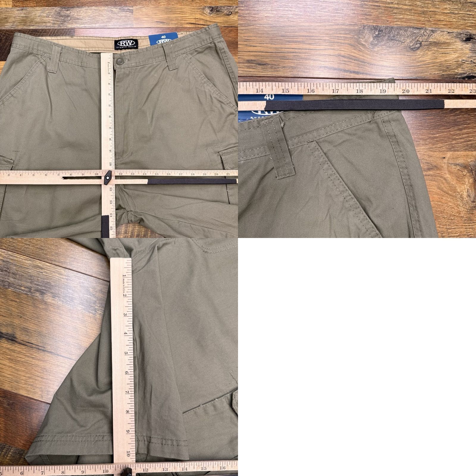 Vintage Rugged Wear Mens Cargo Shorts 40 Olive Green Drawstring New User: Rugged Wear Mens Cargo Shorts 40 Olive Green Drawstring New Size US 40 / EU 56 - 8 Thumbnail