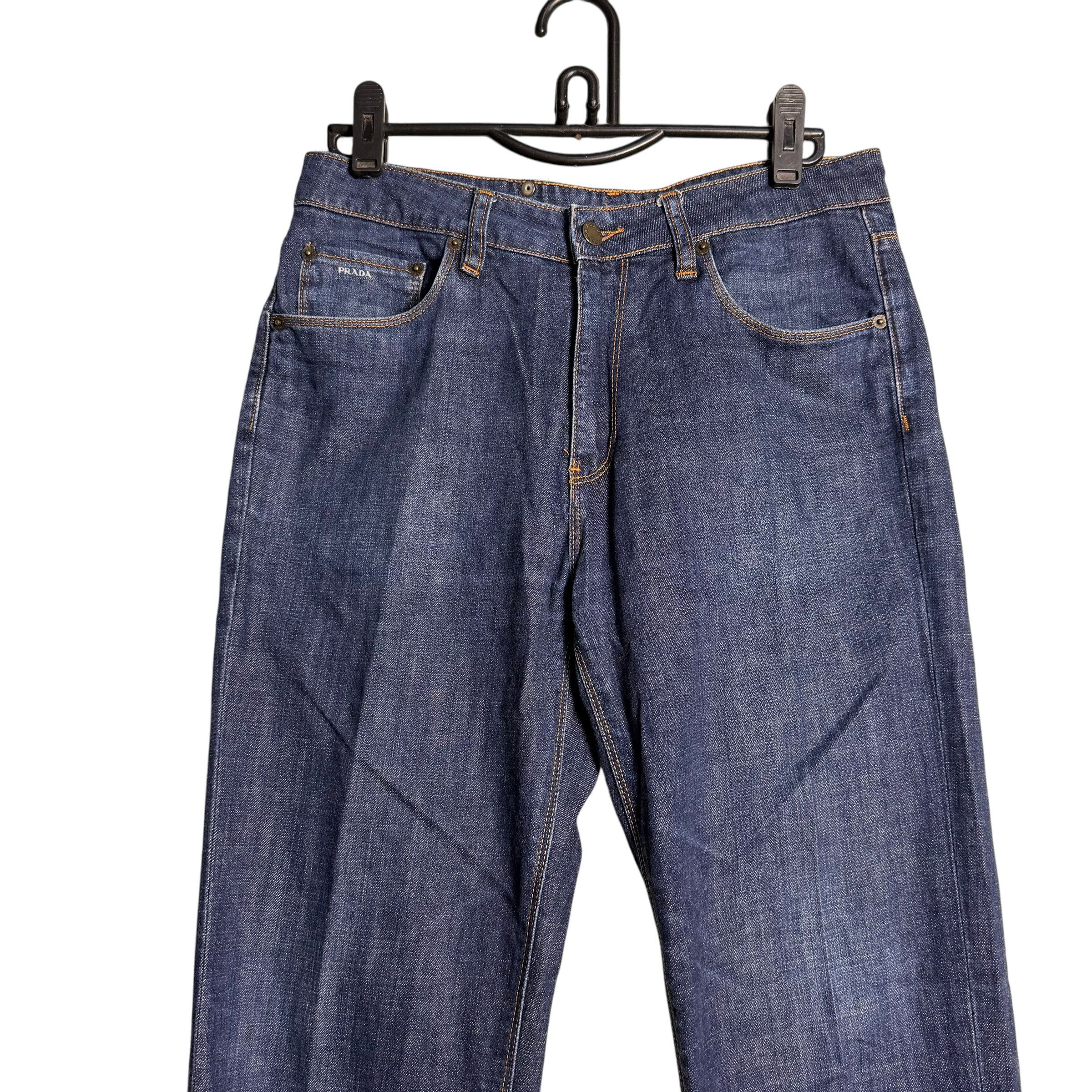 Prada 🔥RARE🔥Vintage Prada Easy Fit Washed Indigo Denim Jeans Size US 33 - 2 Thumbnail