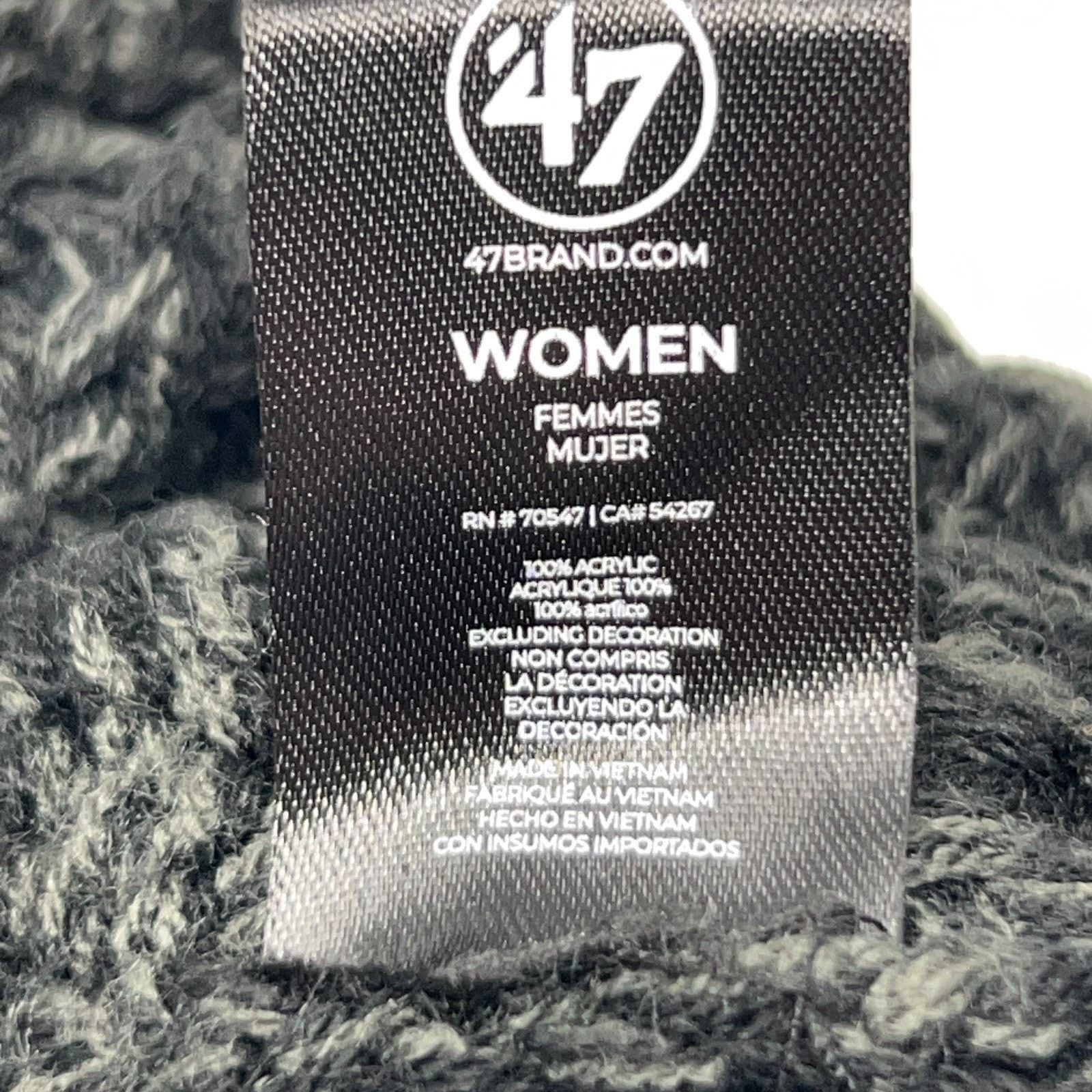 47 Brand Las Vegas Golden Knights Womens Pom Pom Beanie Hat Black 47 Size ONE SIZE - 6 Thumbnail