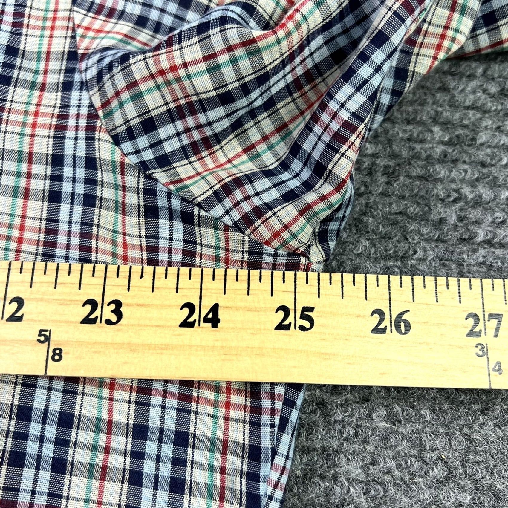 Wrangler VINTAGE Wrangler Button-Up Plaid Short Sleeve Pearl Snap XL Mens Shirt Size US 36 / EU 52 - 6 Thumbnail