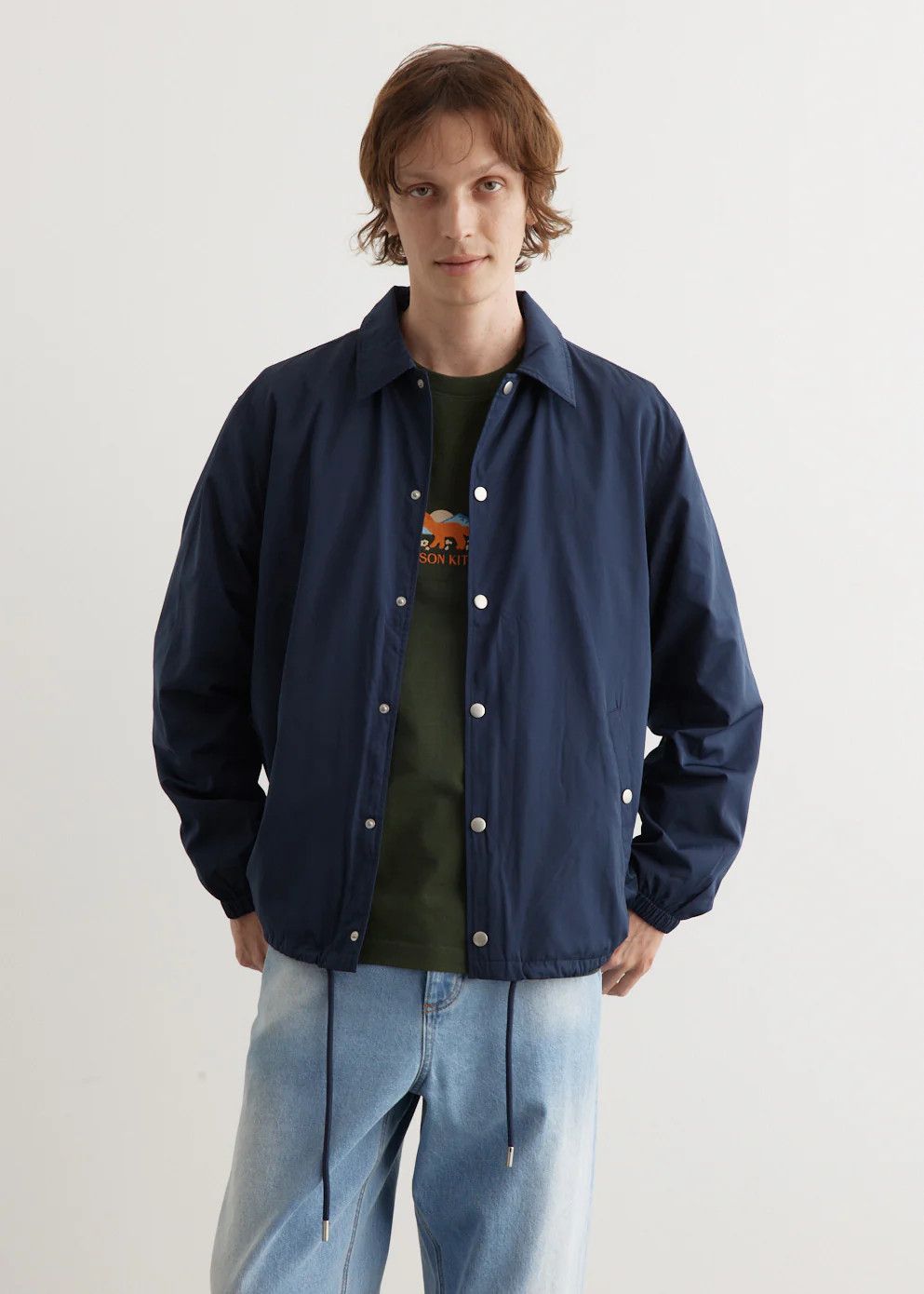 Maison Kitsune o1s22i1n1124 Nylon Coach Jacket in Blue Size US S / EU 44-46 / 1 - 3 Thumbnail