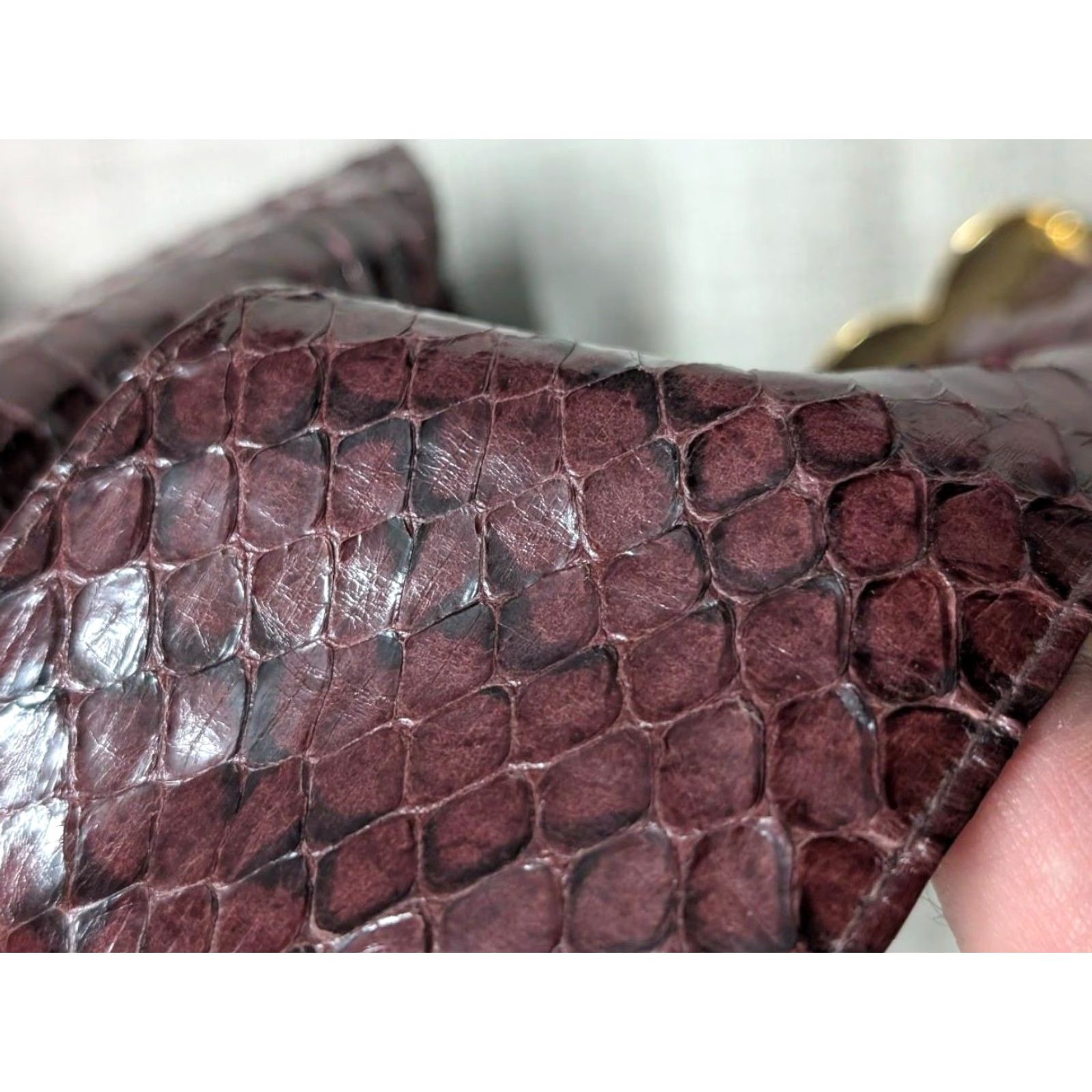 Vintage VINTAGE Morris Moskowitz GENUINE SNAKESKIN belt, Red Burgundy, M, 2.5" width, Leather, Women's, Glam, Tie Belt, 34-35 in, 1980s, Mens? Womens Size M / US 6-8 / IT 42-44 - 3 Thumbnail