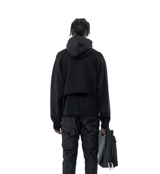 Heliot Emil o1mle0125 Raglan Knit Sweater W. Tech Vest in Black Size US L / EU 52-54 / 3 - 2 Thumbnail