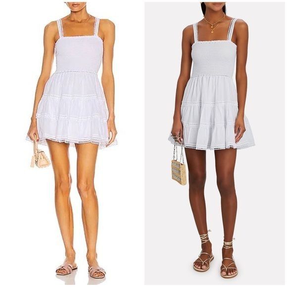 Charo Ruiz Charo Ruiz Ibiza 'Stelle' Smocked Tiered Swing Lace Dress Size M / US 6-8 / IT 42-44 - 6 Thumbnail