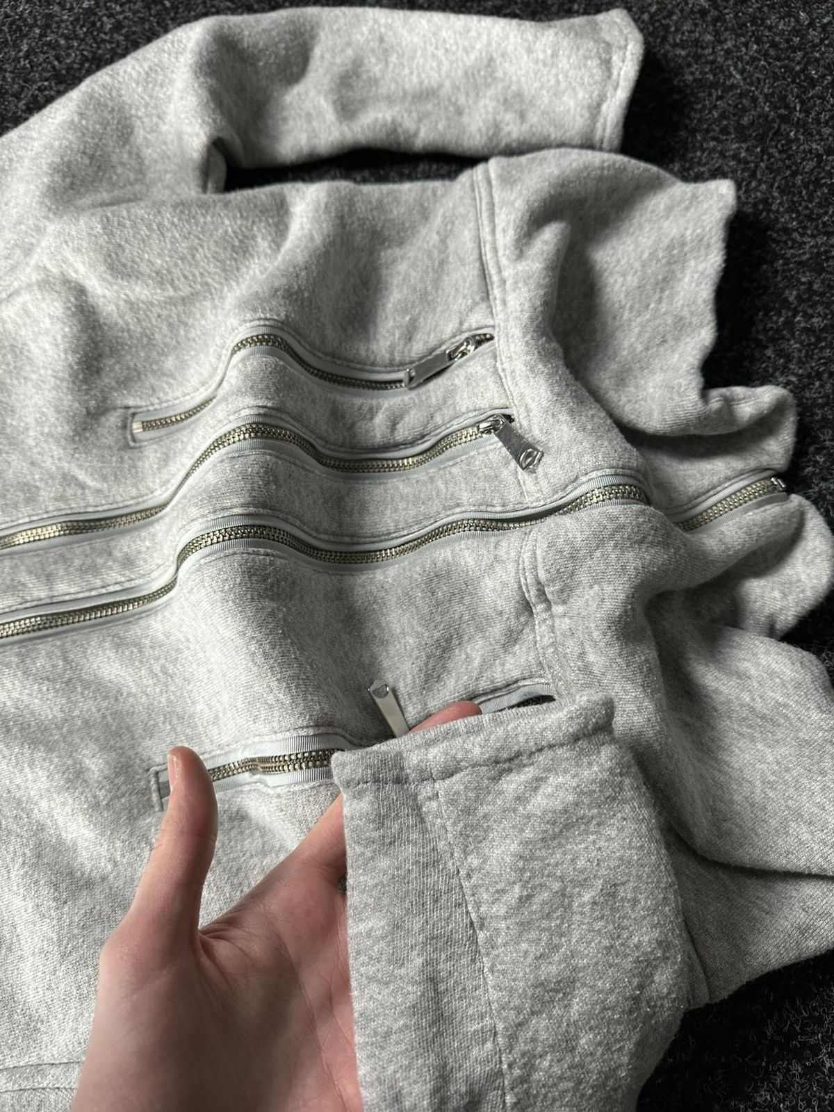 Diesel × If Six Was Nine 🚨90s Diesel Grey MULTIZIP Washed Distressed Zip Sweatshirt Size M / US 6-8 / IT 42-44 - 8 Thumbnail