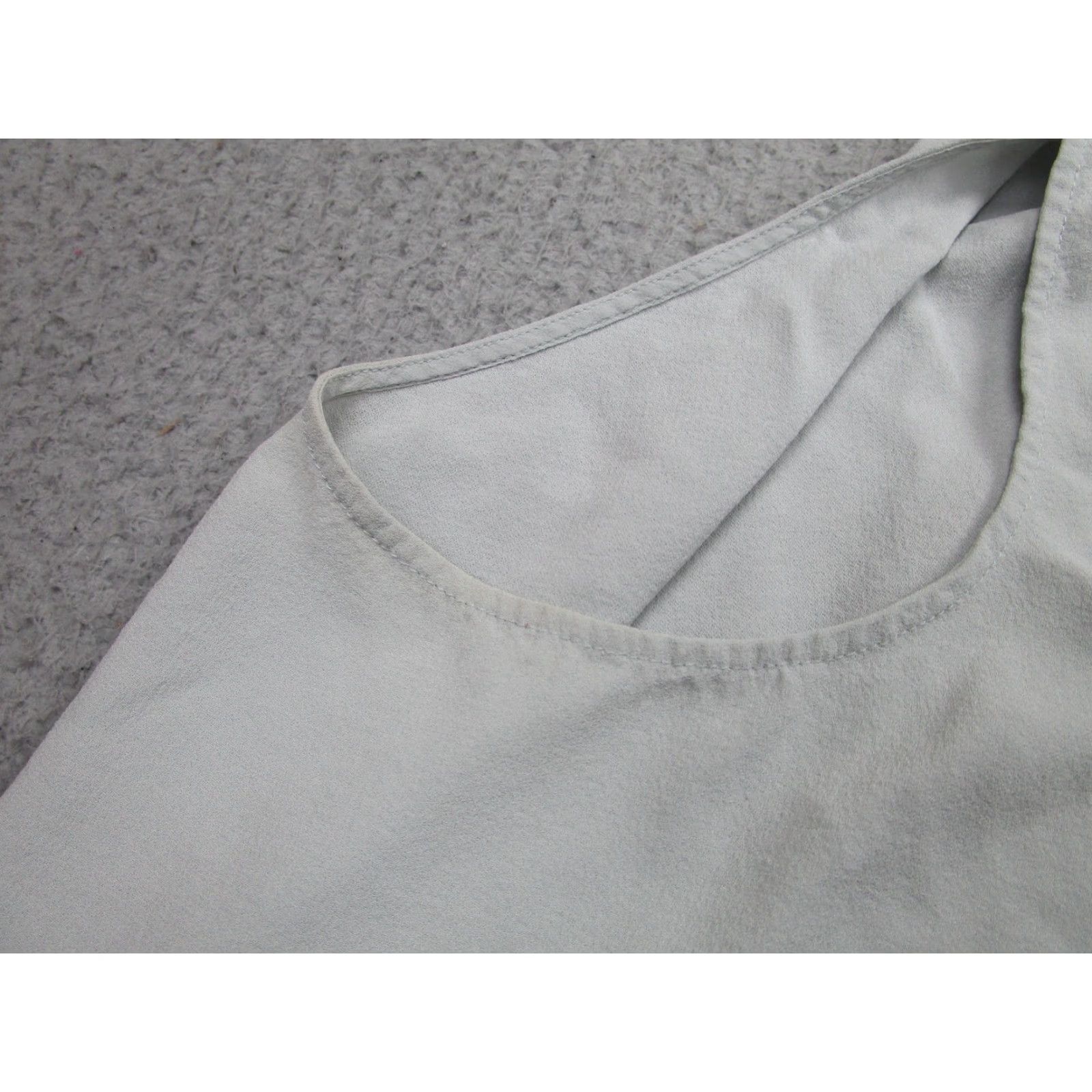 Eileen Fisher VINTAGE Eileen Fisher Tank Shirt Womens S Gray 100% Silk Back Zip Asymmetrical Hem Size S / US 4 / IT 40 - 5 Thumbnail