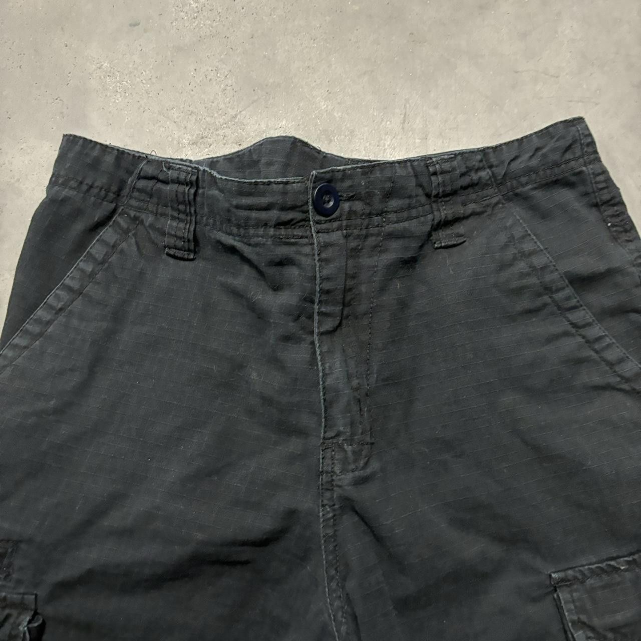 Japanese Brand × Vintage Crazy Vintage Y2K/2000s Black Grunge Skater Style Cargo Shorts! Size US 28 / EU 44 - 2 Thumbnail