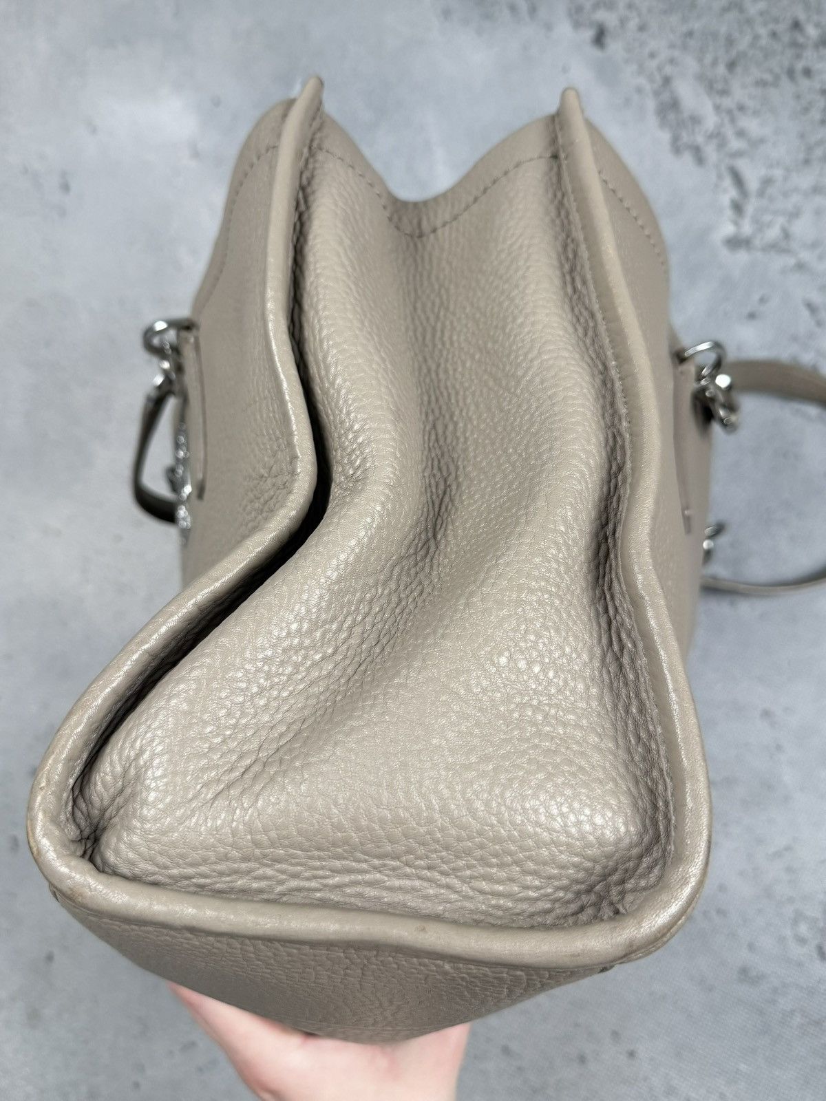 Tory Burch Tory Burch Pebbled Leather Tote Shoulder Bag Beige Large 00s Size ONE SIZE - 5 Thumbnail