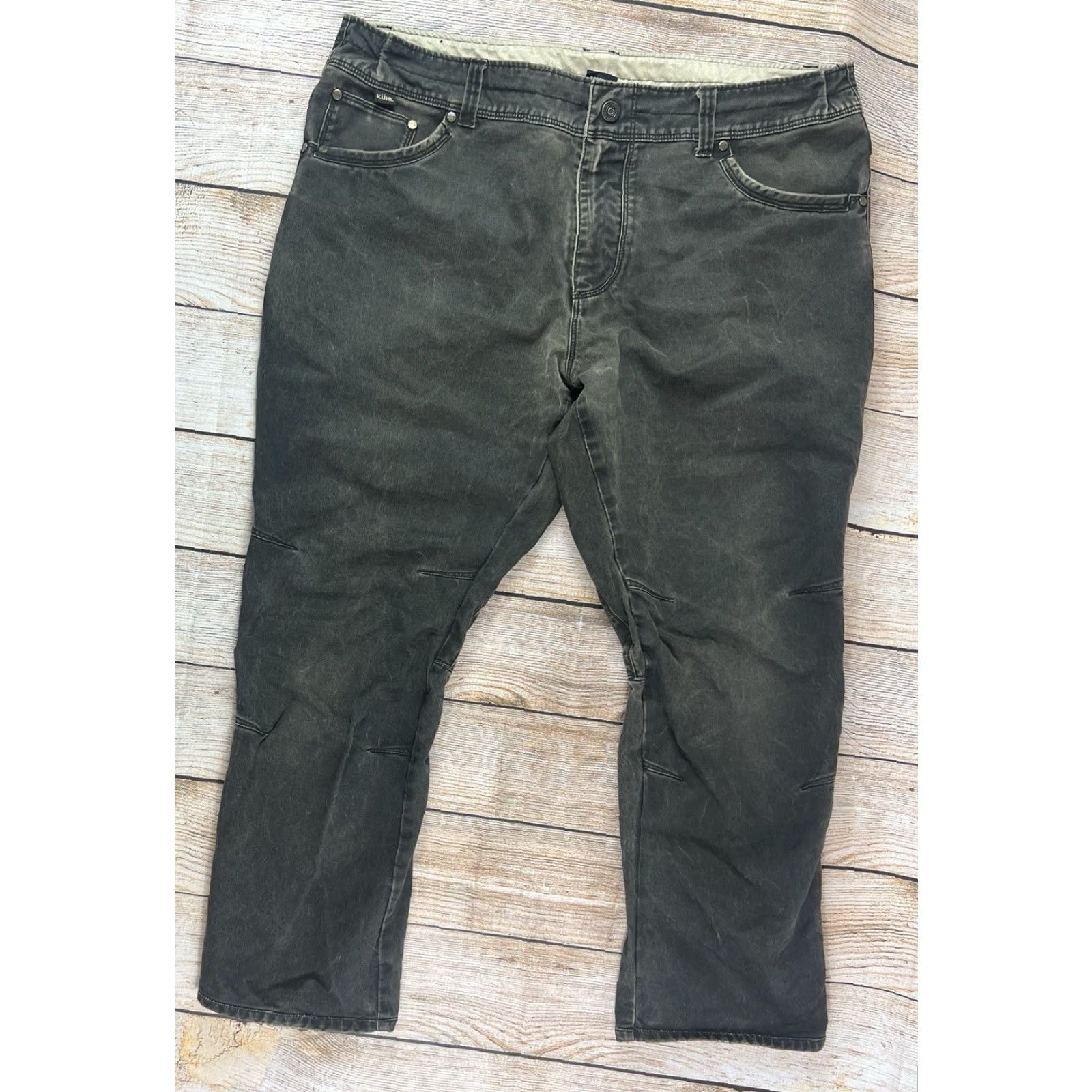 Vintage VINTAGE KÜHL Rydr Mens Pants 40x28 Brown Straight Leg 5-Pocket Logo Hiking Outdoor Size US 40 / EU 56 - 2 Thumbnail