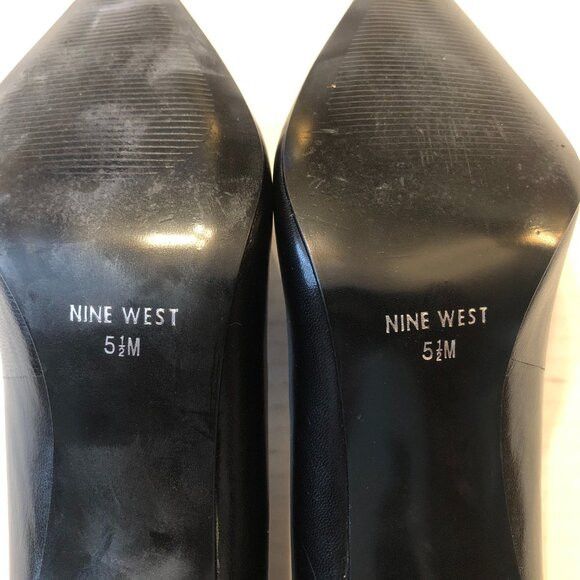 Nine West Nine west women's black leather pump shoes size: 5 1/2M Size US 5.5 / IT 35.5 - 7 Thumbnail