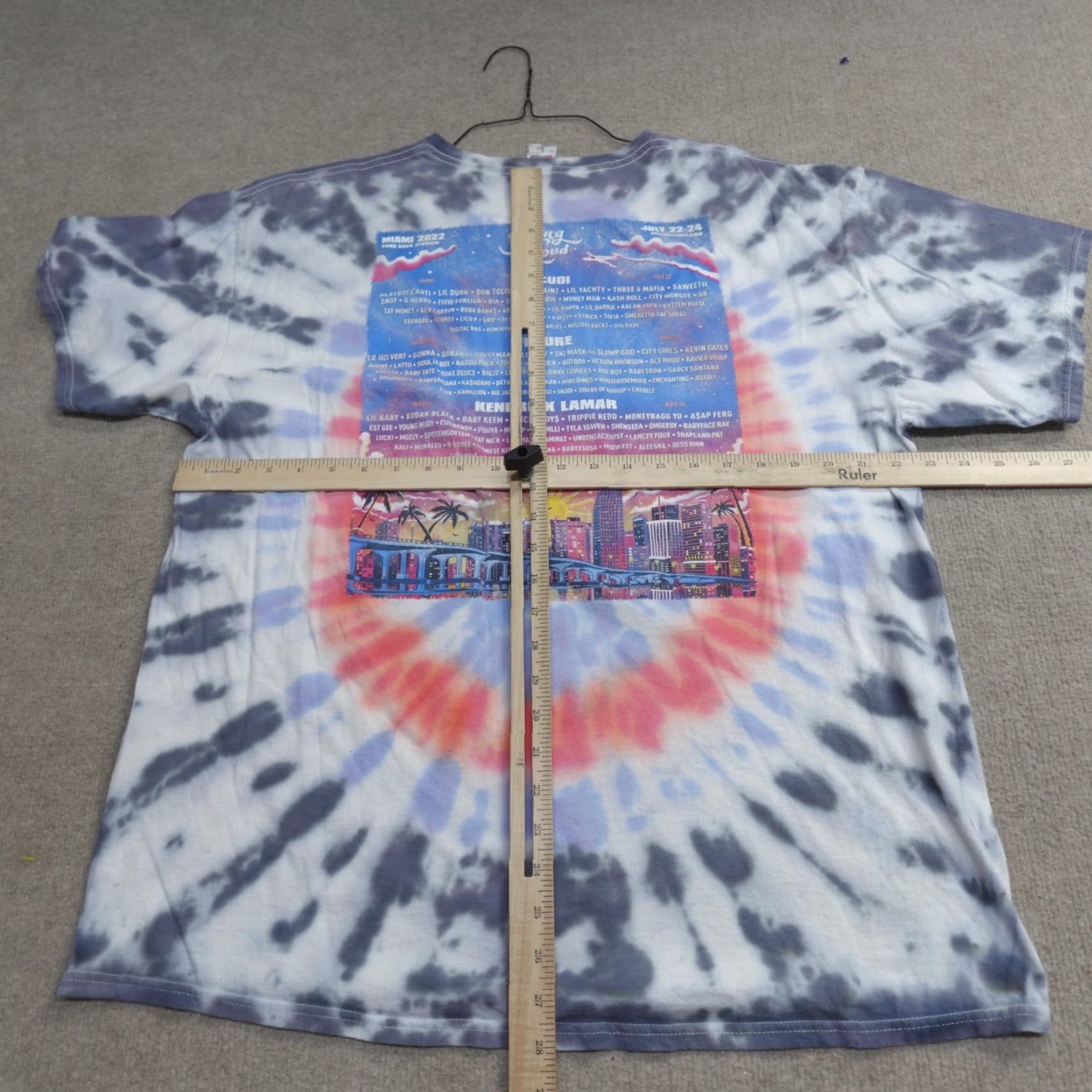 Vintage VINTAGE Rolling Loud Shirt XL Blue Tie Dye Solid Long Sleeve Crew Neck Cotton Jersey Unbranded Men XL Printed T-Shirt 1990s Concert Mens Size US XL / EU 56 / 4 - 6 Thumbnail