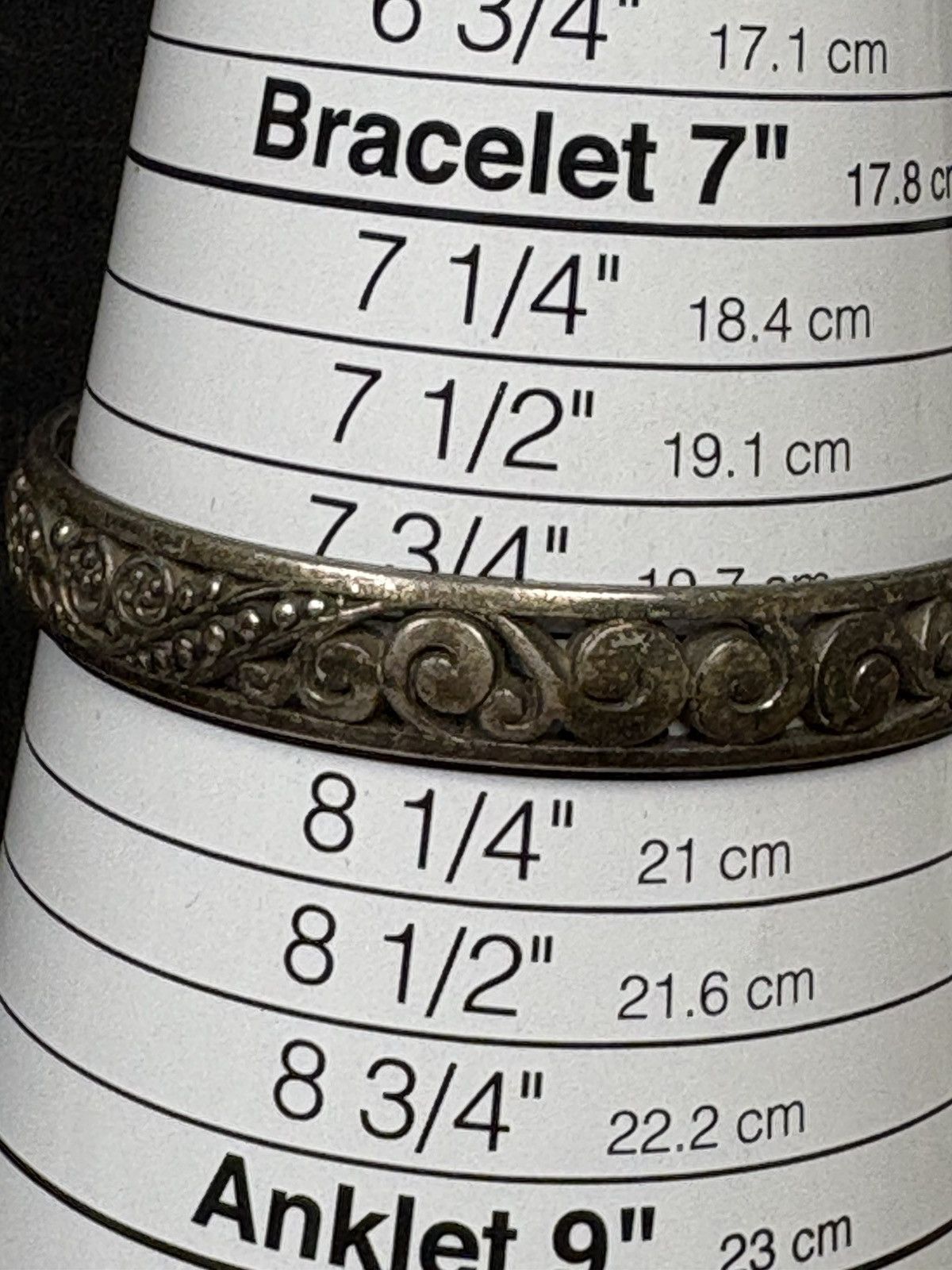Brighton Brighton Silver Tone Scroll Engraved Bangle Bracelet Vintage Size ONE SIZE - 1 Thumbnail