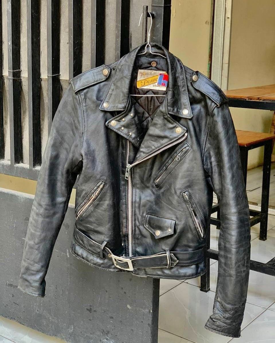 Vintage 80s Schott Perfecto 518 Motorcycle Leather Jacket