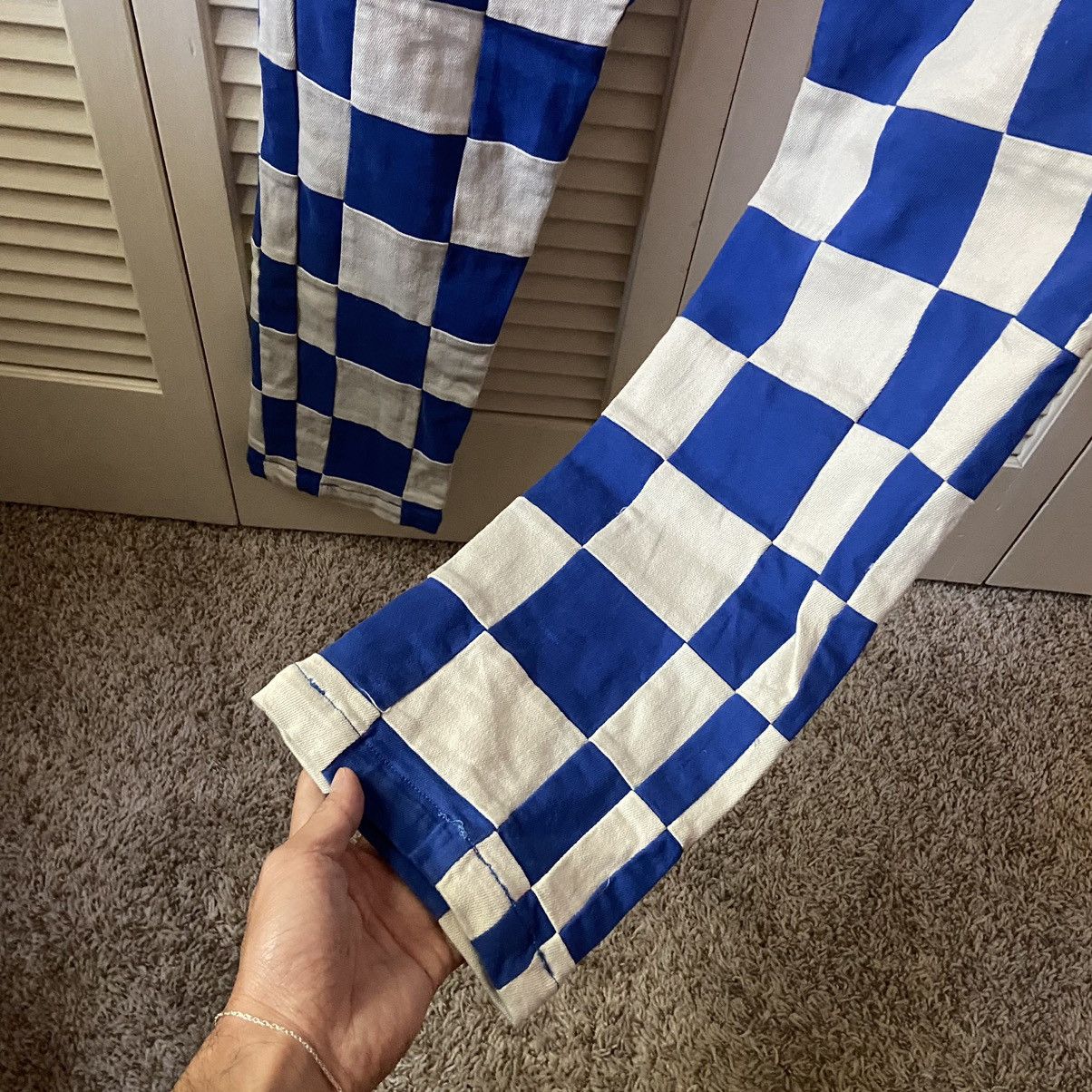 KidSuper Studios Blue White Check Straight Fit Pants Patch