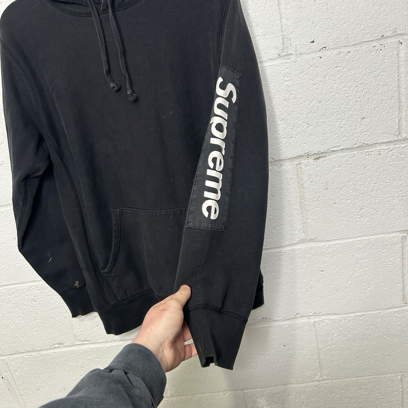 Supreme Supreme Street Hype Patch Sleeve Pullover Hoodie “Black” Size US M / EU 48-50 / 2 - 10 Thumbnail