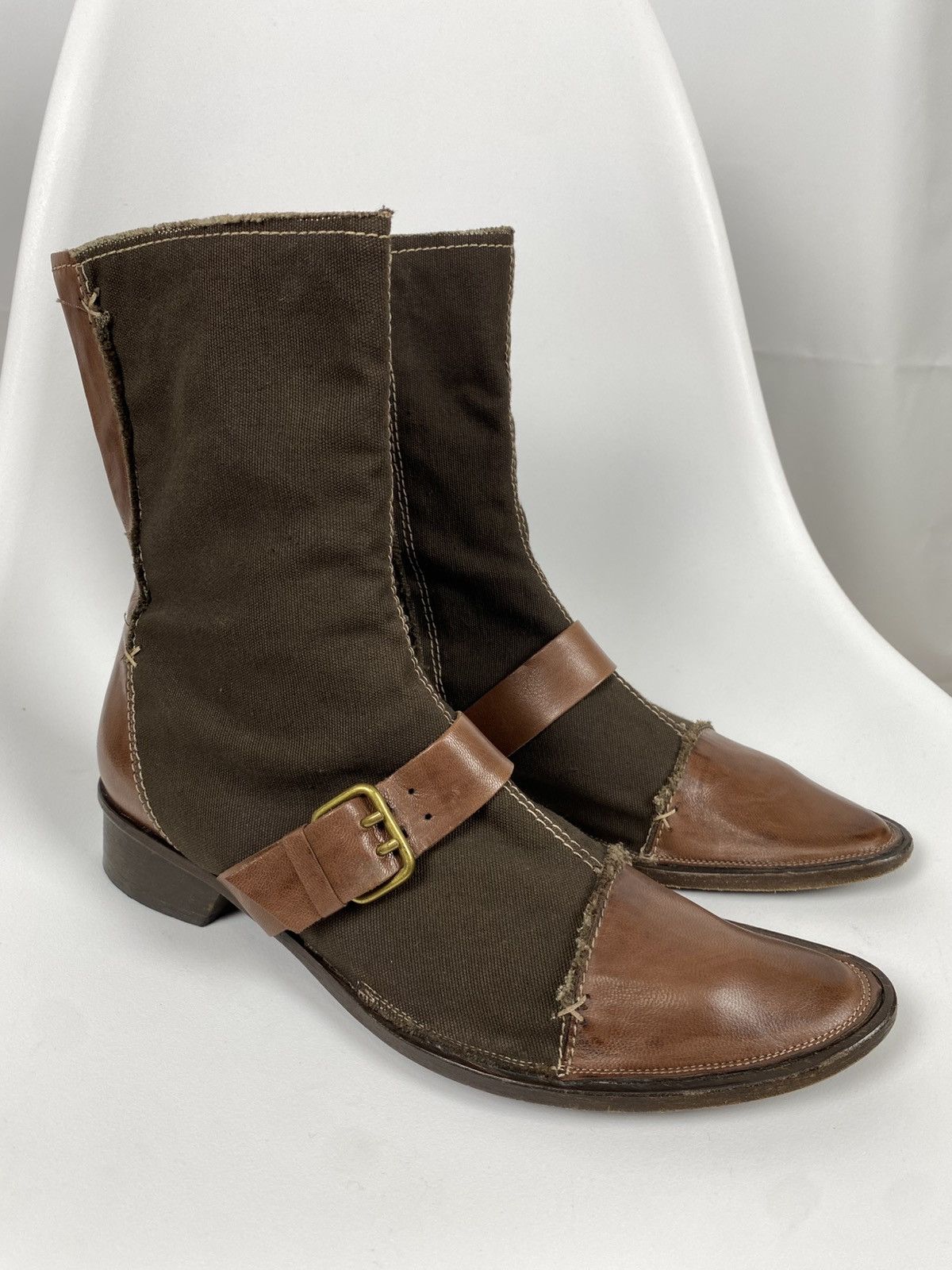 Other Latitude Femme Zip Boots Leather & Canvas size 38 Size US 8 / IT 38 - 1 Thumbnail