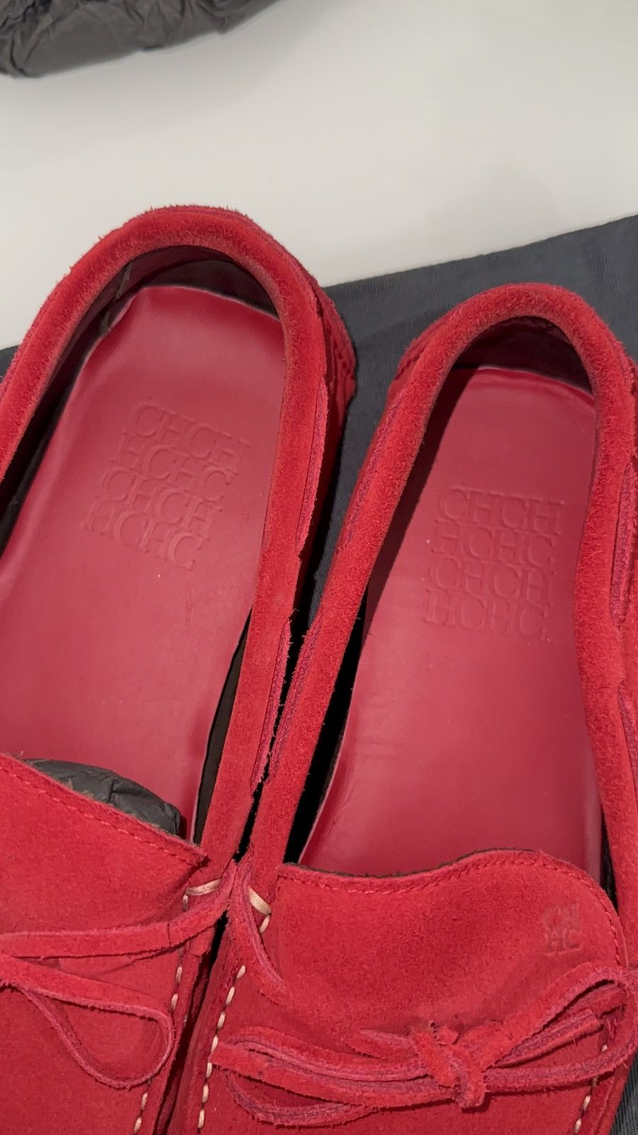 Carolina Herrera Red Suede Mocasines Size US 11.5 / EU 44-45 - 11 Thumbnail