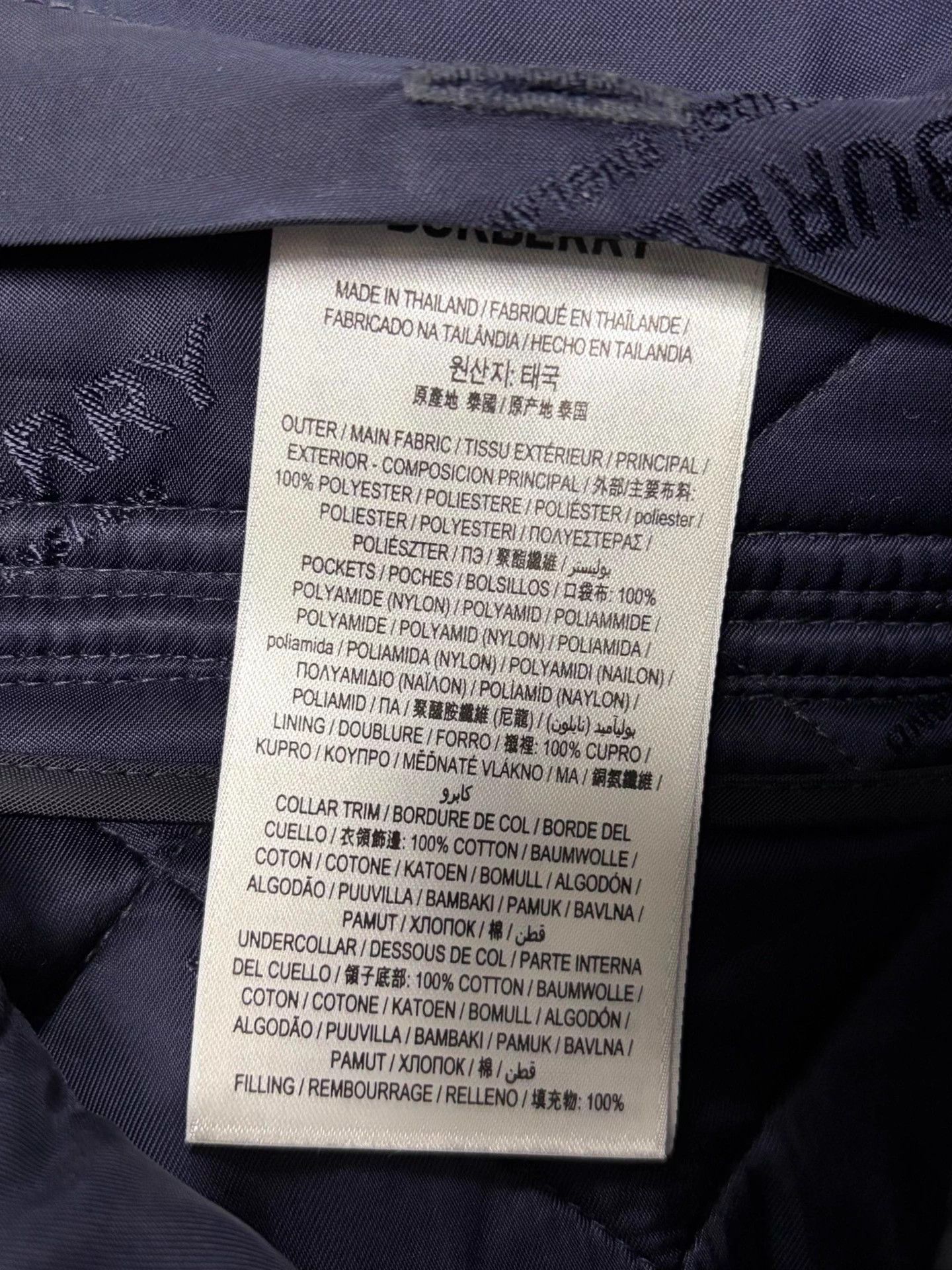 Burberry Burberry Men's Navy Blue Quilted Puffer Jacket XL Size US XL / EU 56 / 4 - 5 Thumbnail