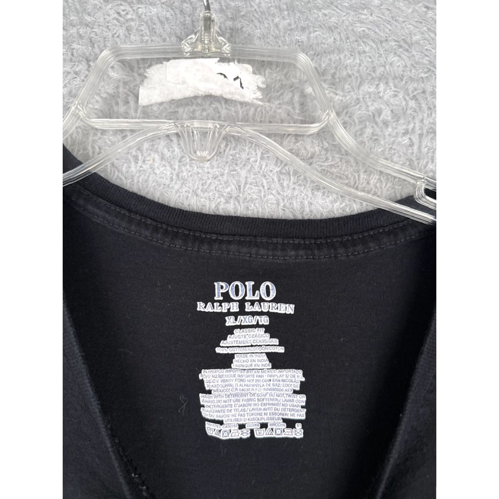 Ralph Lauren VINTAGE Ralph Lauren Polo Shirt Men XL Black Cotton Jersey Crew Neck Short Sleeve Embroidered Logo Classic Designer Sports 90s Size US XL / EU 56 / 4 - 6 Thumbnail