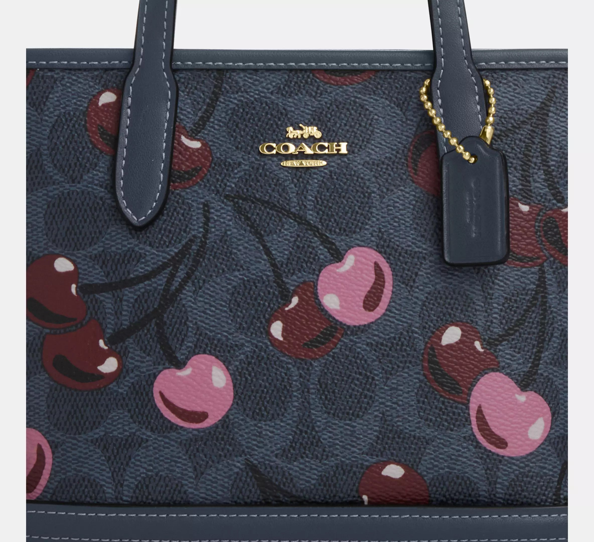 Coach 🍒 City Mini Tote Bag In Signature Canvas With Cherry CY737 Size ONE SIZE - 13 Thumbnail