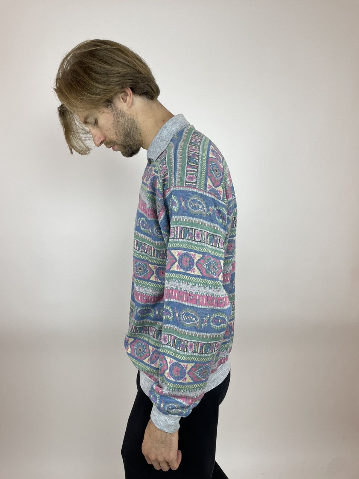 Japanese Brand × Vintage GREEN DUCK Vintage striped polo long sleeve Mens size XL Size US XL / EU 56 / 4 - 7 Thumbnail