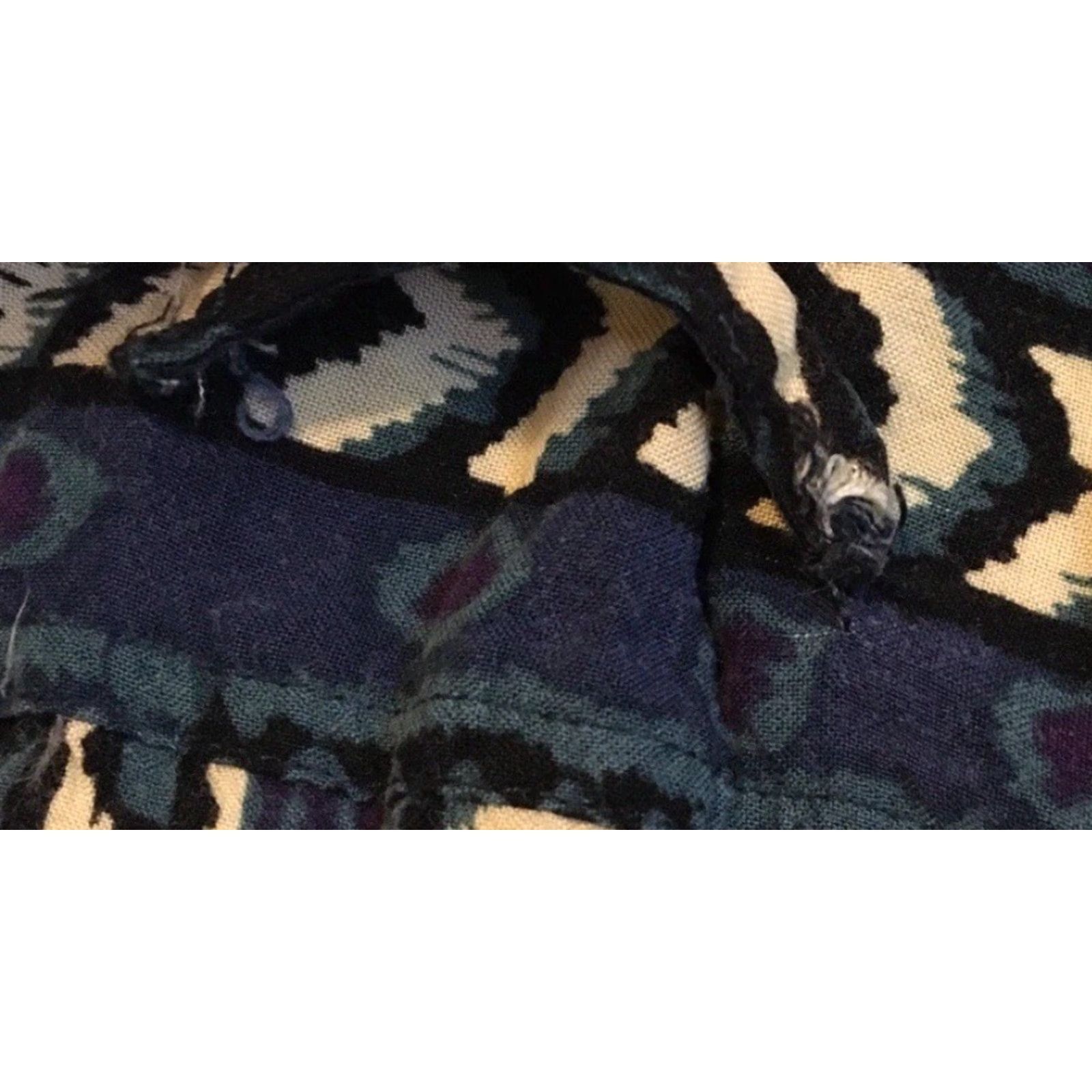Gotcha VINTAGE 90s Abstract Art All Over Print Button-Up Shirt M Women Blue Rayon Short Sleeve Grunge Gotcha Op 80s Surf Beach Vaporwave Size M / US 6-8 / IT 42-44 - 3 Thumbnail