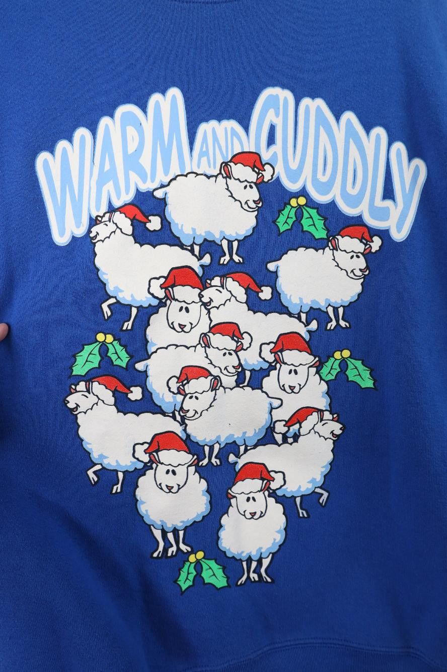 Vintage Vintage 90s Christmas Sheep Warm and Cuddly Sweatshirt Size L / US 10 / IT 46 - 4 Thumbnail