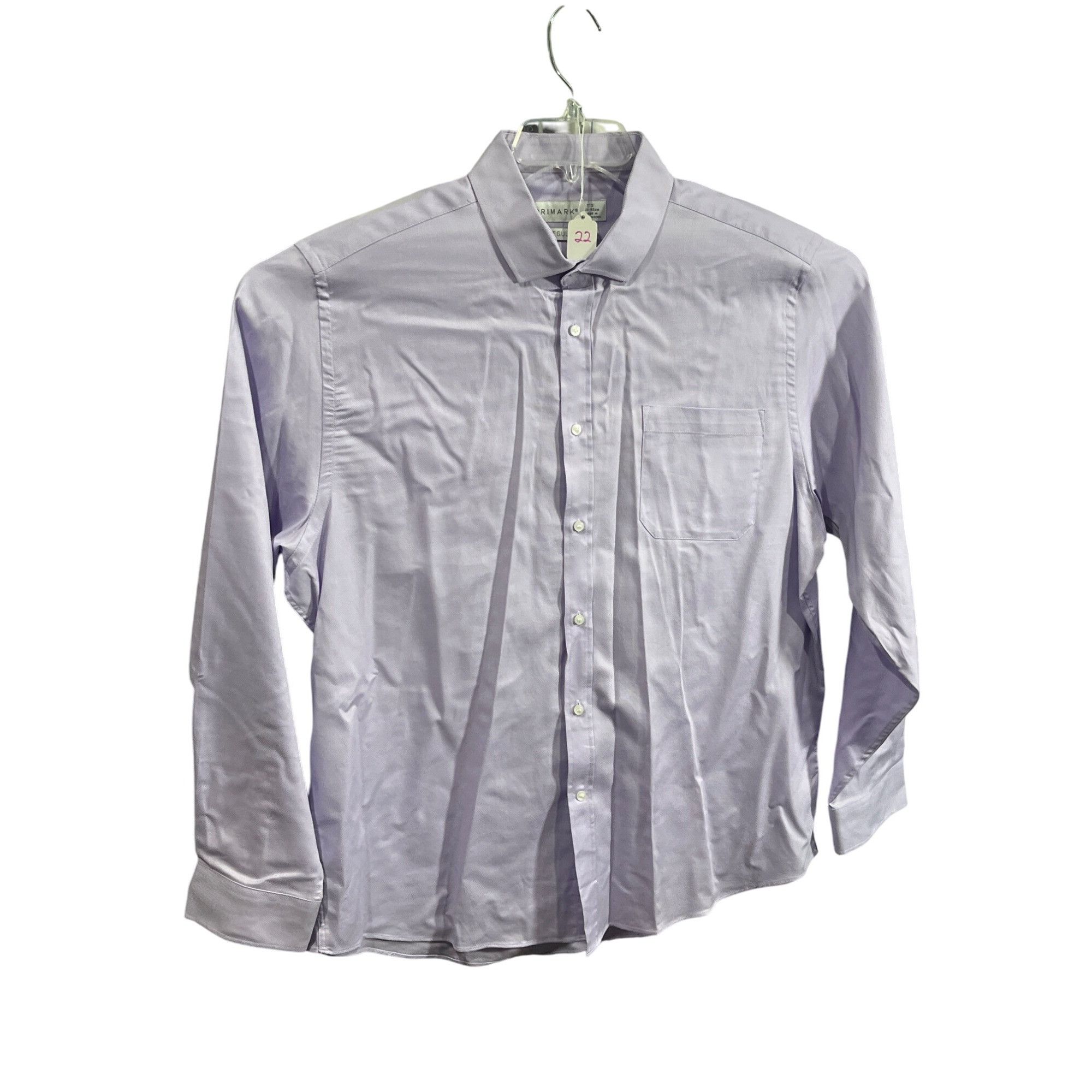 Primark Primark Mens Regular Fit Long Sleeve Lavender Button-Up Shir Size US S / EU 44-46 / 1 - 6 Thumbnail