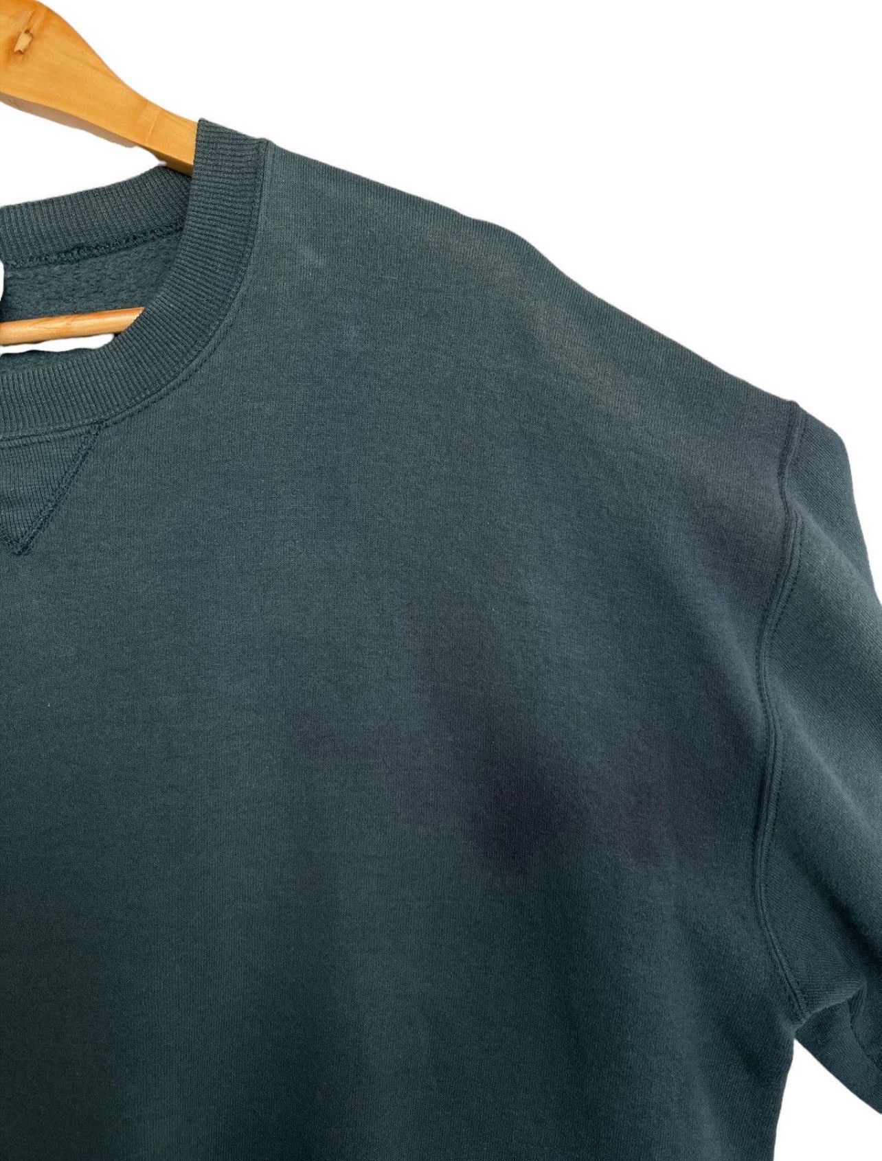 Russell Athletic Vintage 90s Russell Blank Green Baggy Sweatshirt Faded XL Size US XL / EU 56 / 4 - 6 Thumbnail