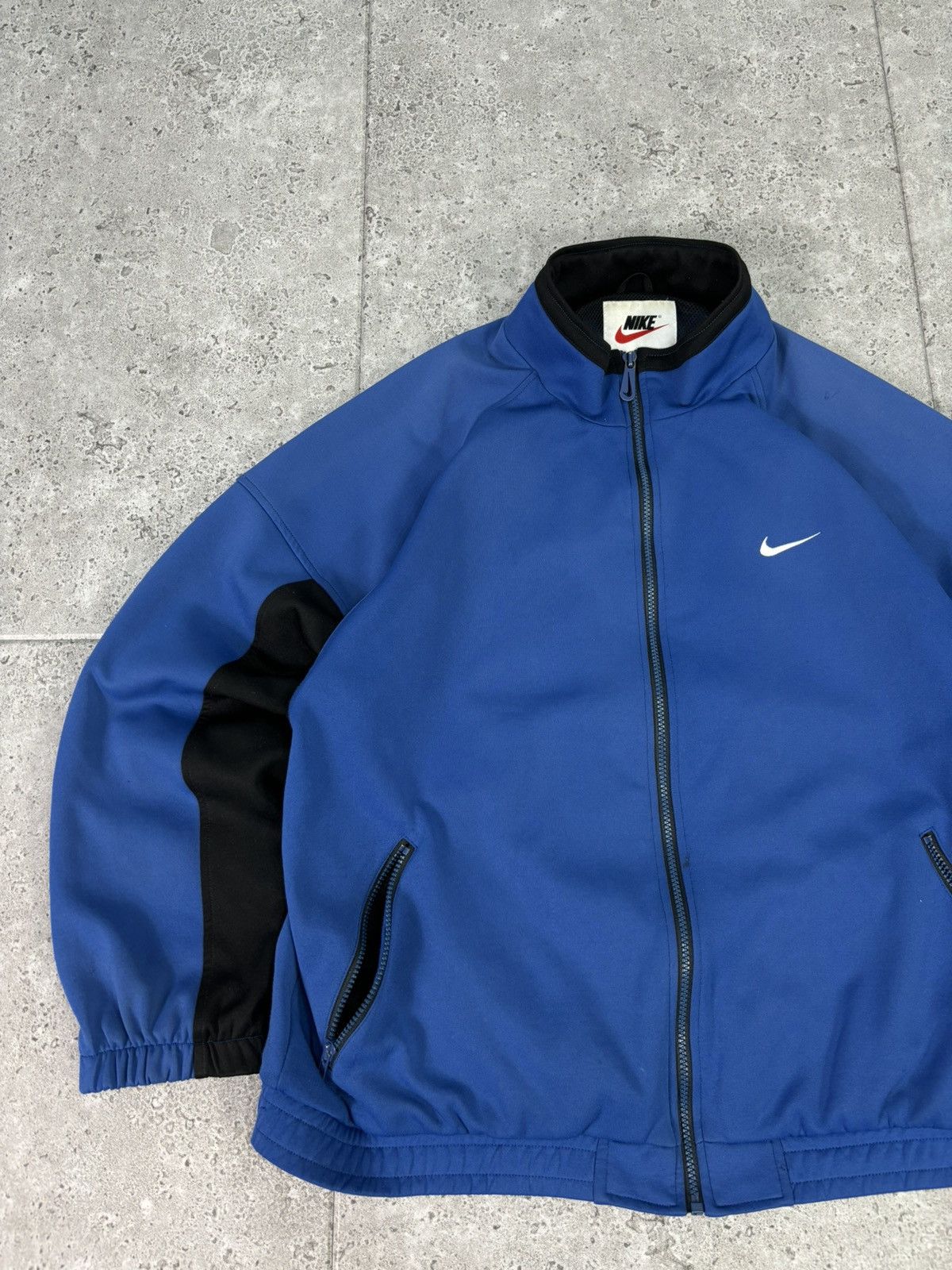 Nike × Vintage Vintage y2k Nike Blue Full Zip Up Hoodie mini Swoosh Logo Size US L / EU 52-54 / 3 - 2 Thumbnail