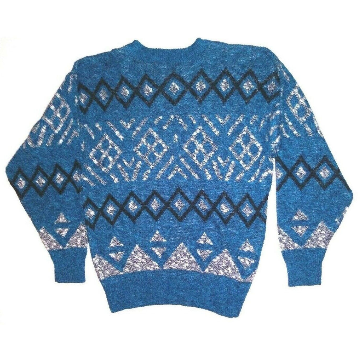 Le TIGRE Vintage Mens Sweater Aztec Geometric Sz M blue black USA Size US M / EU 48-50 / 2 - 3 Thumbnail