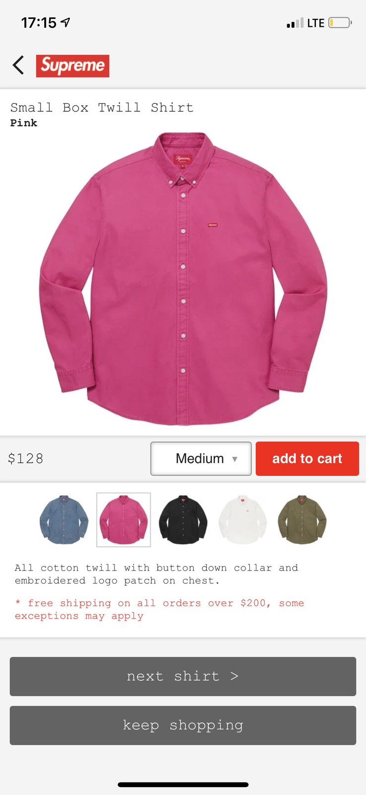 Supreme Supreme Small Box Twill Shirt Size US M / EU 48-50 / 2 - 1 Thumbnail