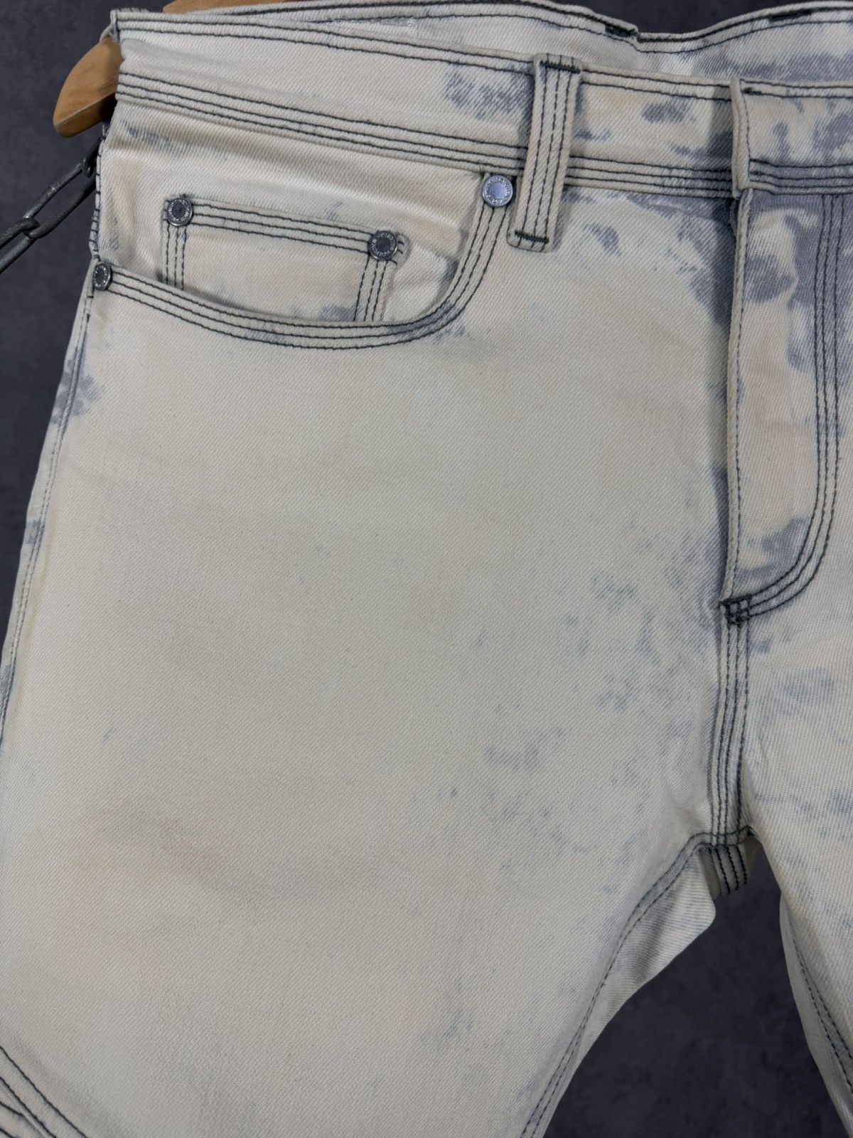 Neil Barrett Neil Barrett luxury designer biker “dirty” jeans Size US 31 - 4 Thumbnail