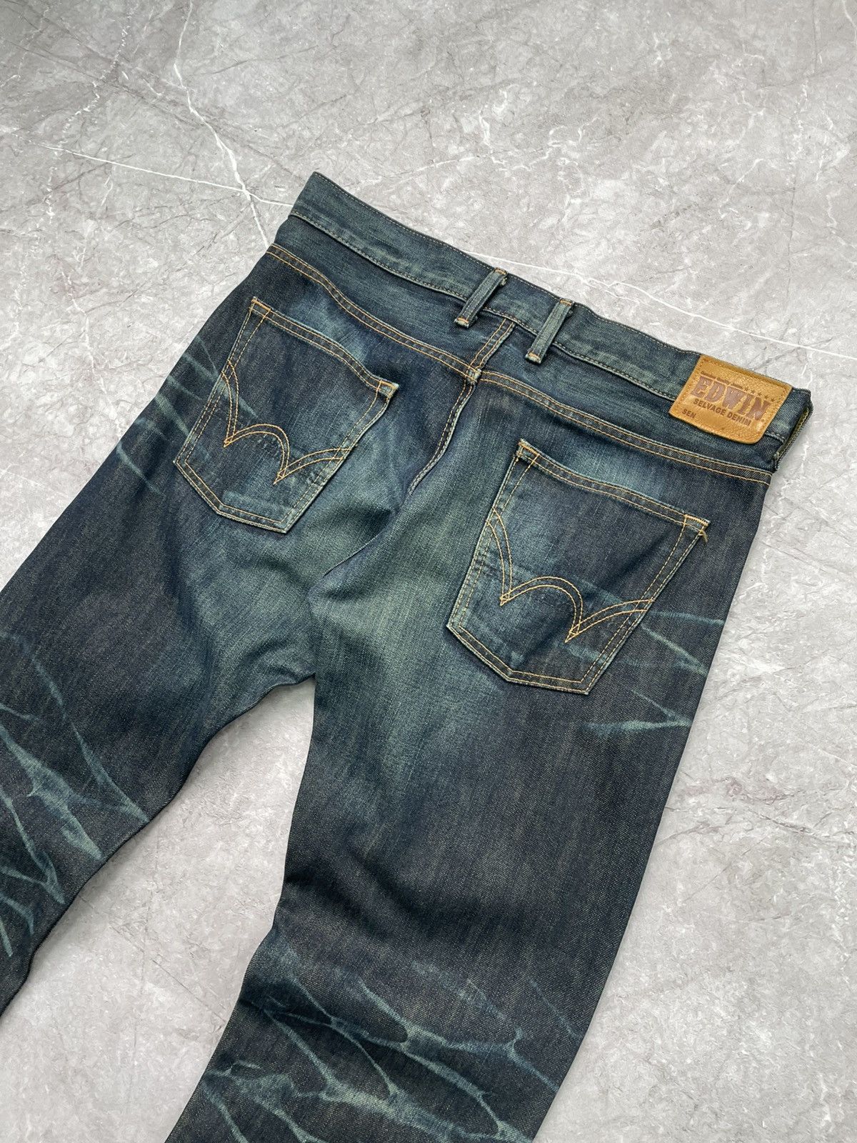 Edwin × Japanese Brand Vintage Edwin SK 505 SE Japan Flare selvage Jeans Size US 33 - 15 Thumbnail