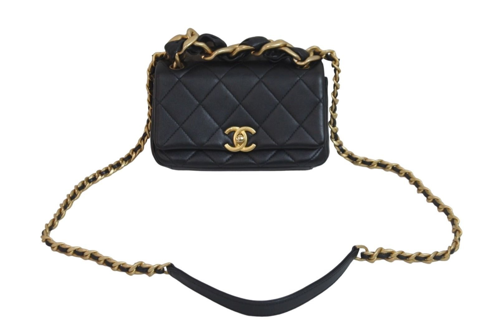 Chanel 2Way Shoulder Bag Mini Matelasse in Black, Men's