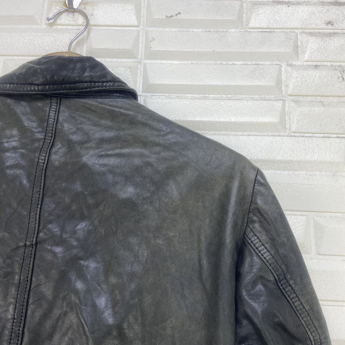 Ships Jet Blue Japanese Brand Ships Jet Blue Sheepskin Leather Jacket Size US XS / EU 42 / 0 - 14 Thumbnail
