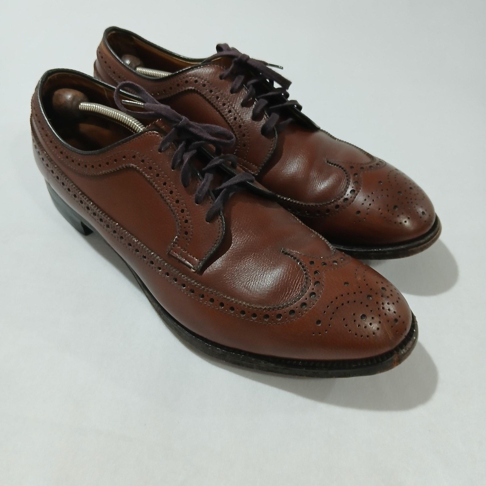 Alden Alden Mens 13 AA/B Brown Leather Longwing Blucher Wingtip Size US 13 / EU 46 - 1 Thumbnail