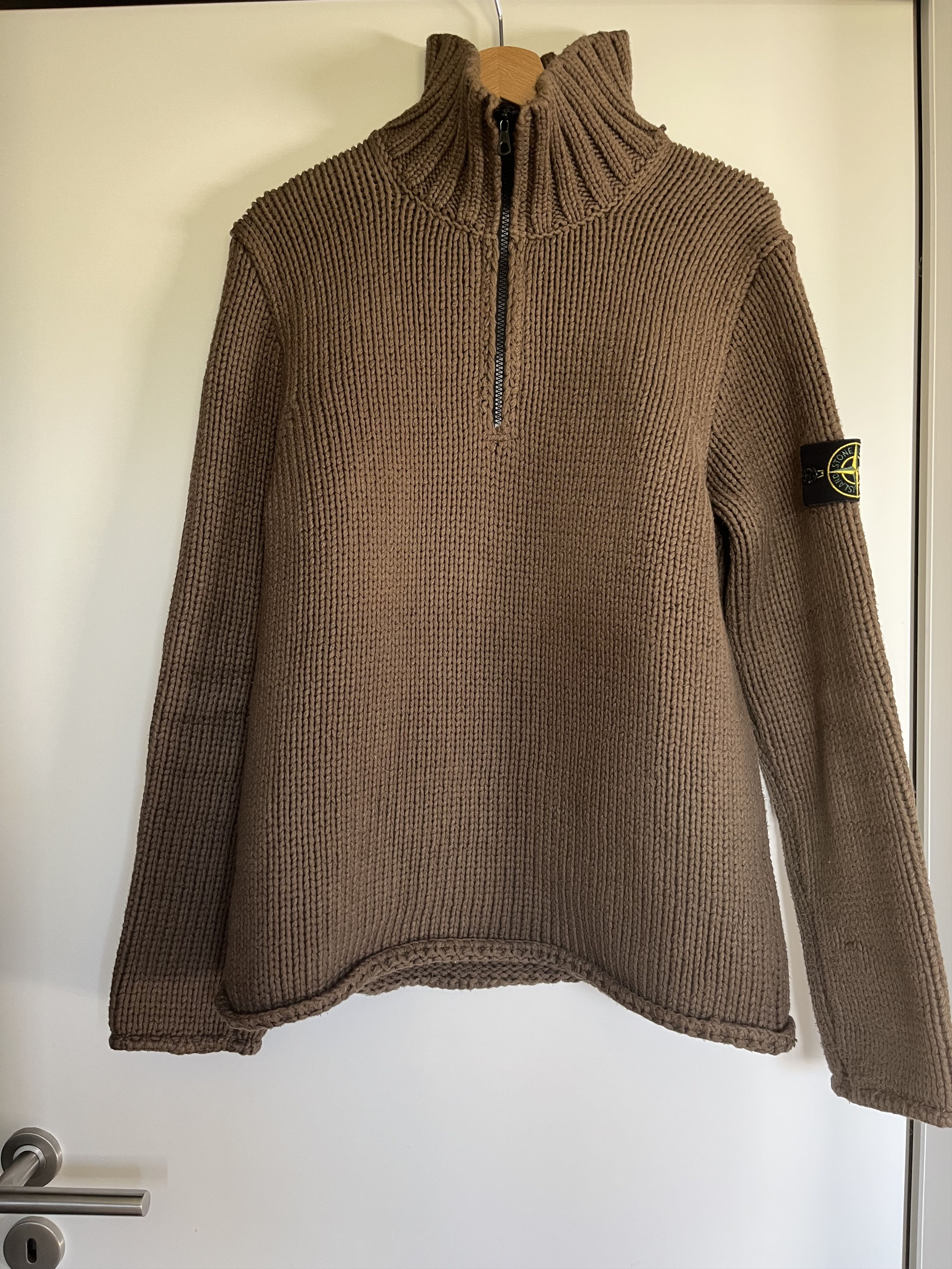 トップス 2000SS archive stone  jumper knit Stone Island Archive! Stone Island VTG 2000s knit sweater halfzip